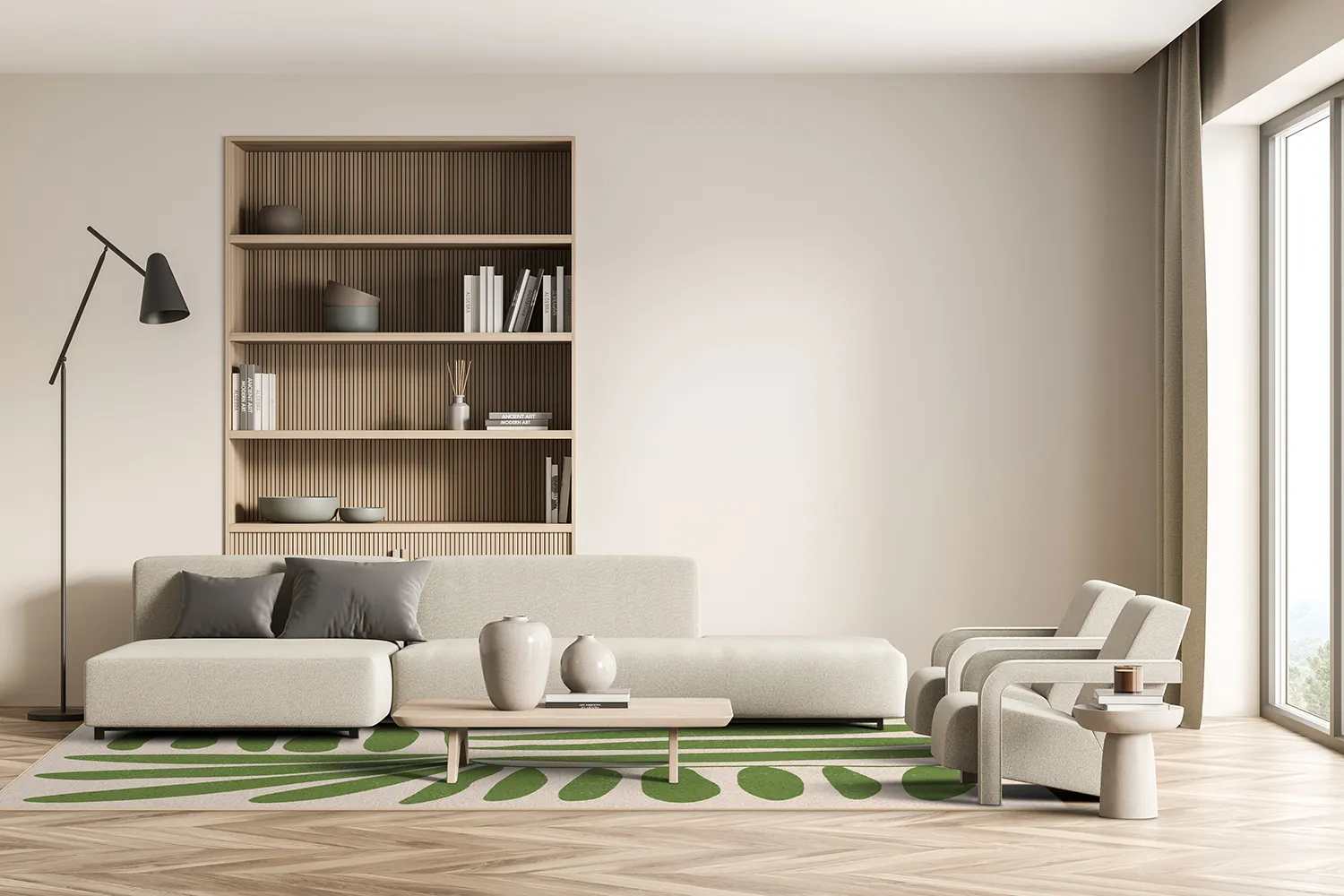 Wilton-Teppich - Romilly (beige/grün)