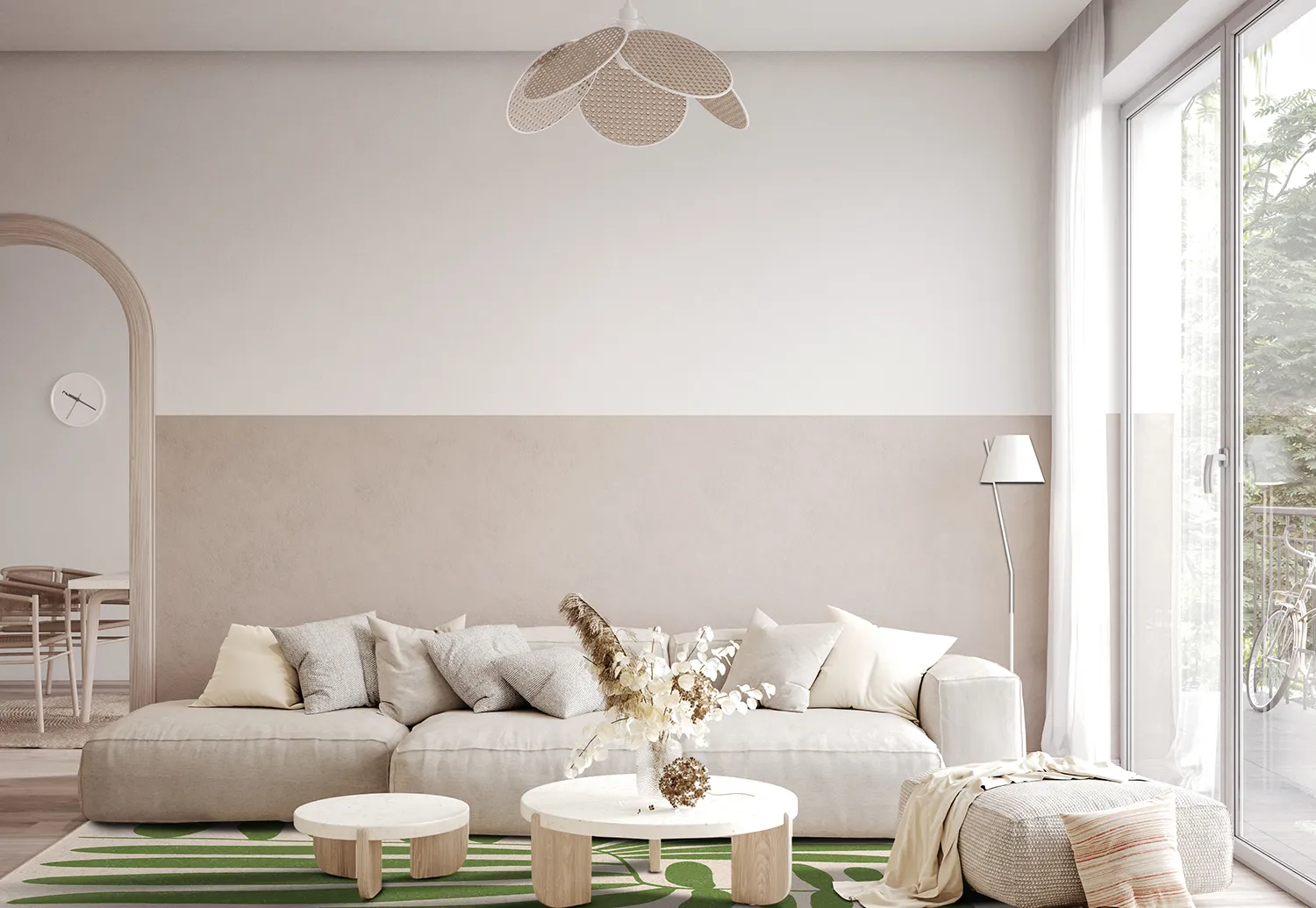 Wilton-Teppich - Romilly (beige/grün)