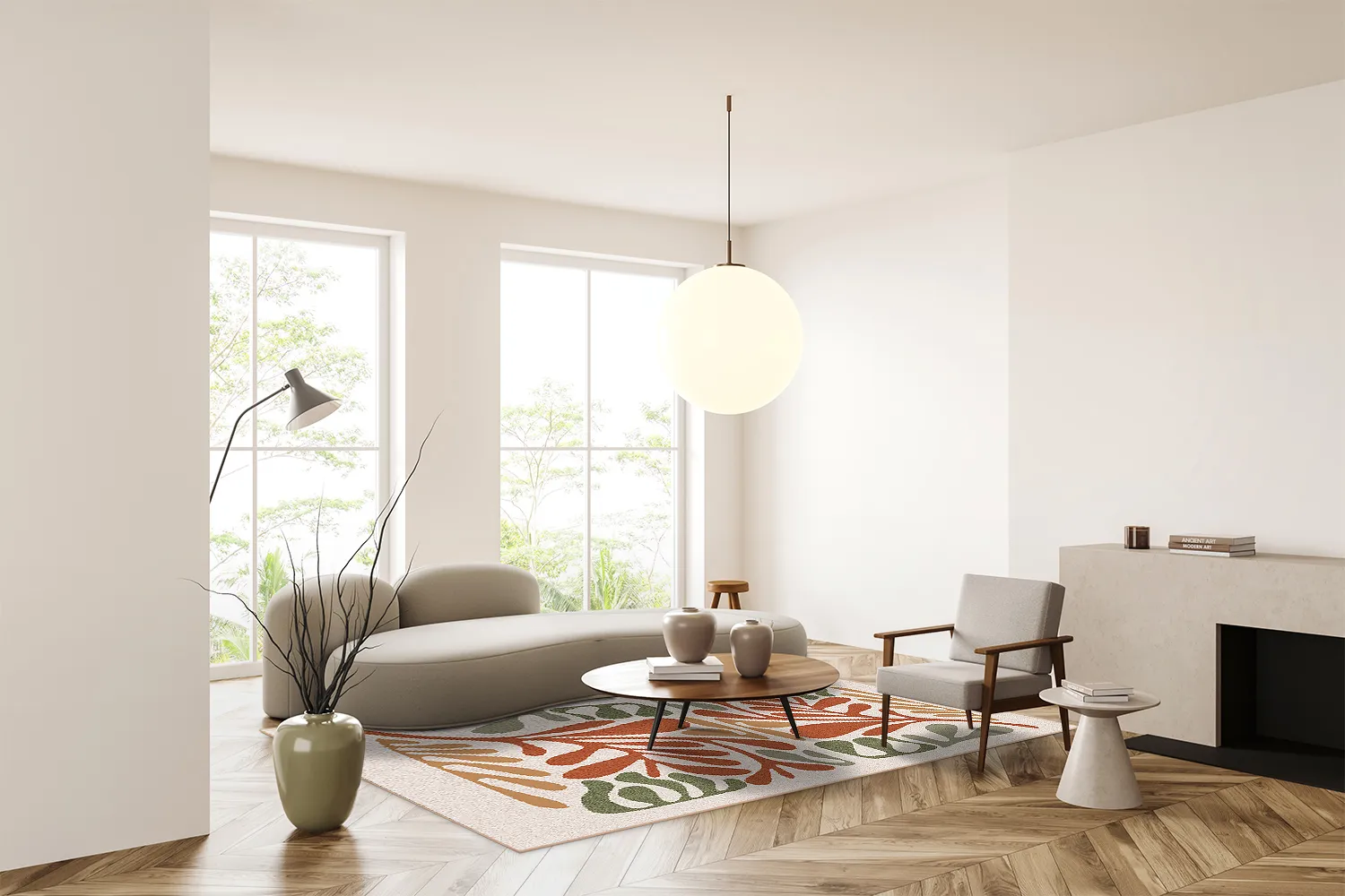 Tapis Wilton - Fern (beige/multicolore)