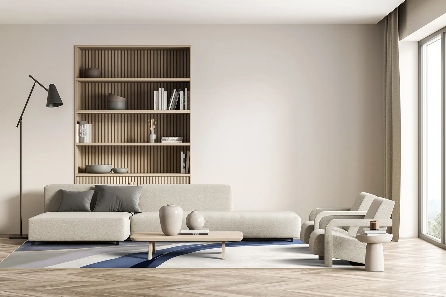 Wilton-Teppich - Minerva (blau/multi)