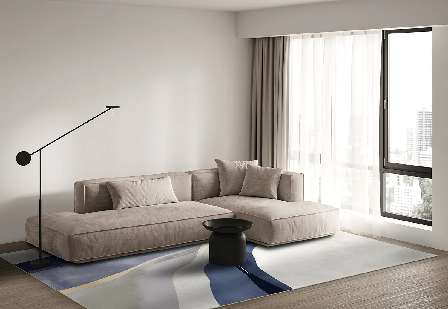 Wilton-Teppich - Minerva (blau/multi)