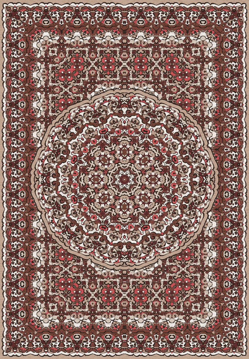 Tapis Wilton - Odette (rouge/multi)