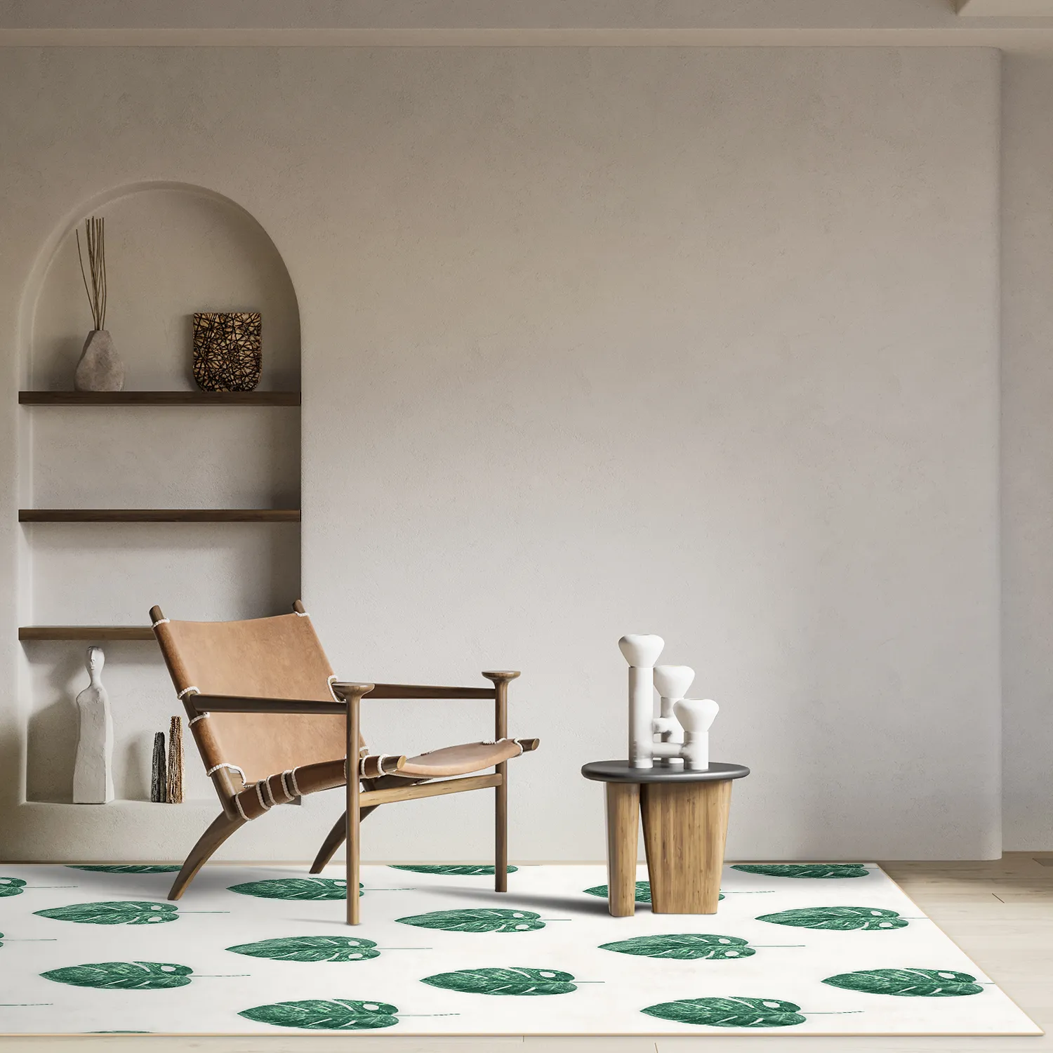 Wilton-Teppich - Leni (weiß/grün)