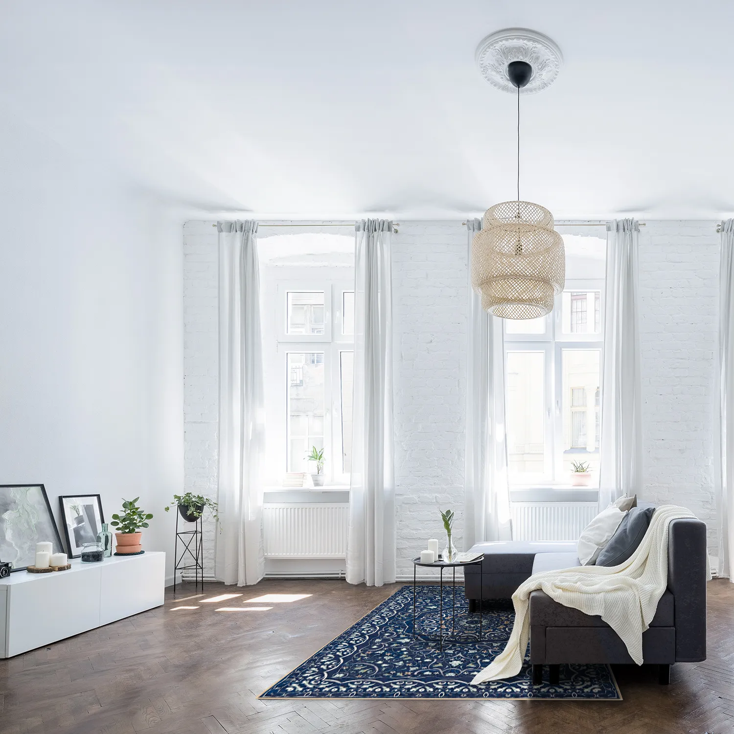 Wilton-Teppich - Theodora (blau)