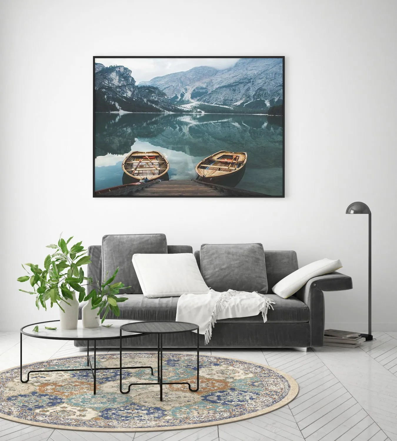 Rund Teppich - Bohemia (blau/multi)