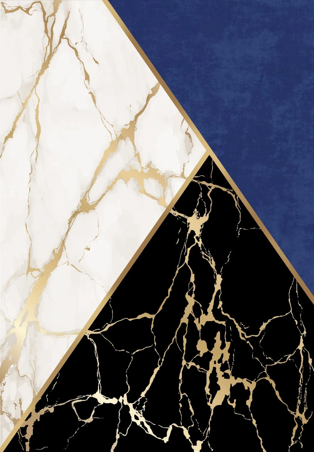 Wilton-Teppich - Canelli (schwarz/weiß/blau)