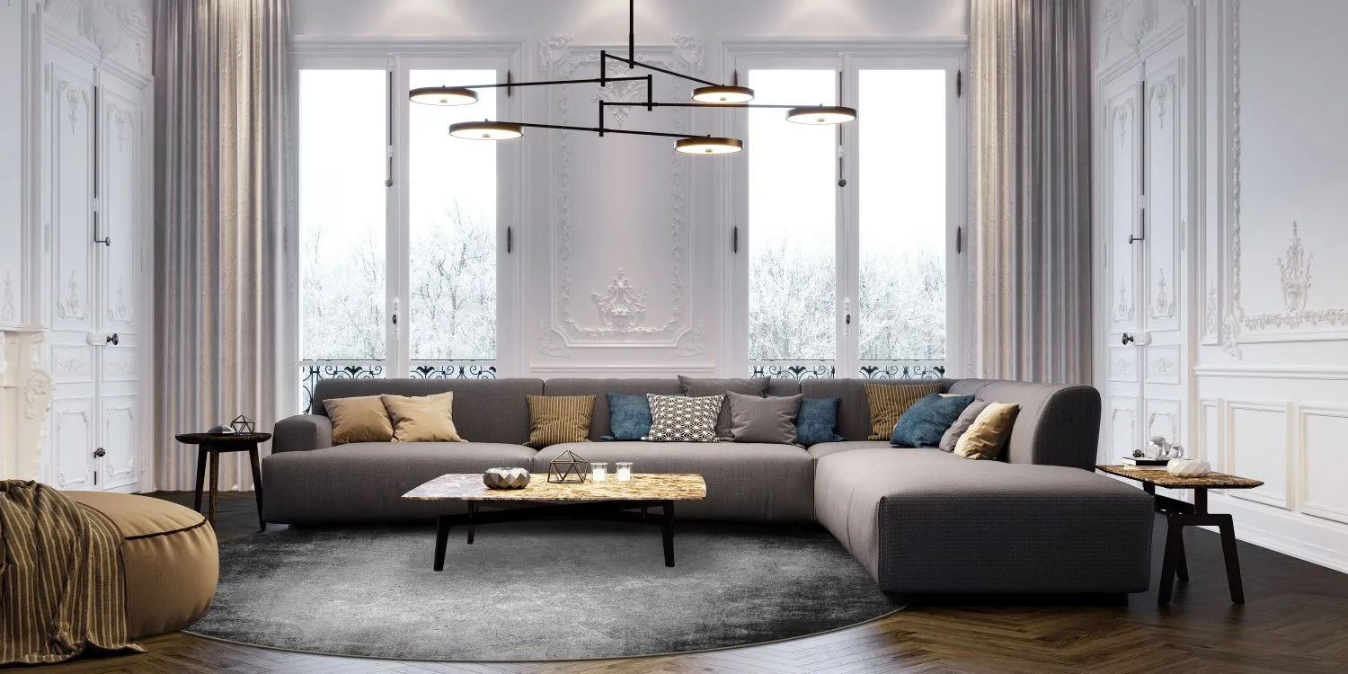 Rund Teppich - Megara (grau)