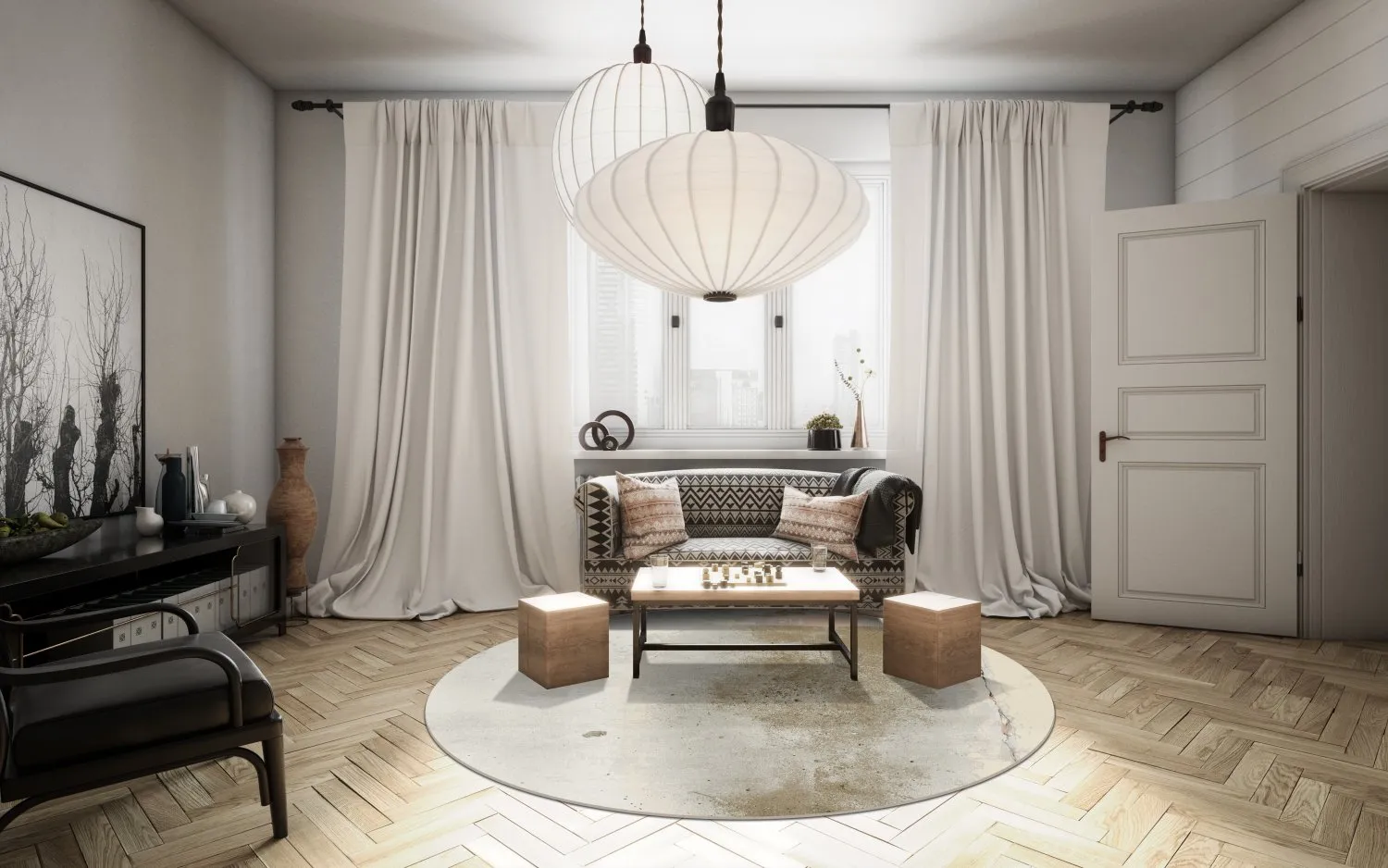 Rund Teppich - Aurelia (beige)