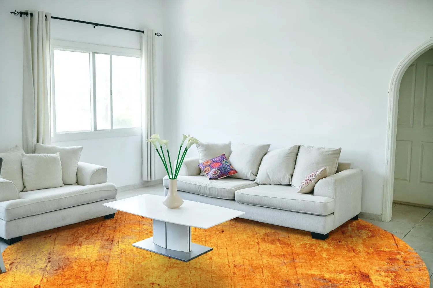 Rund Teppich - Cesano (orange)