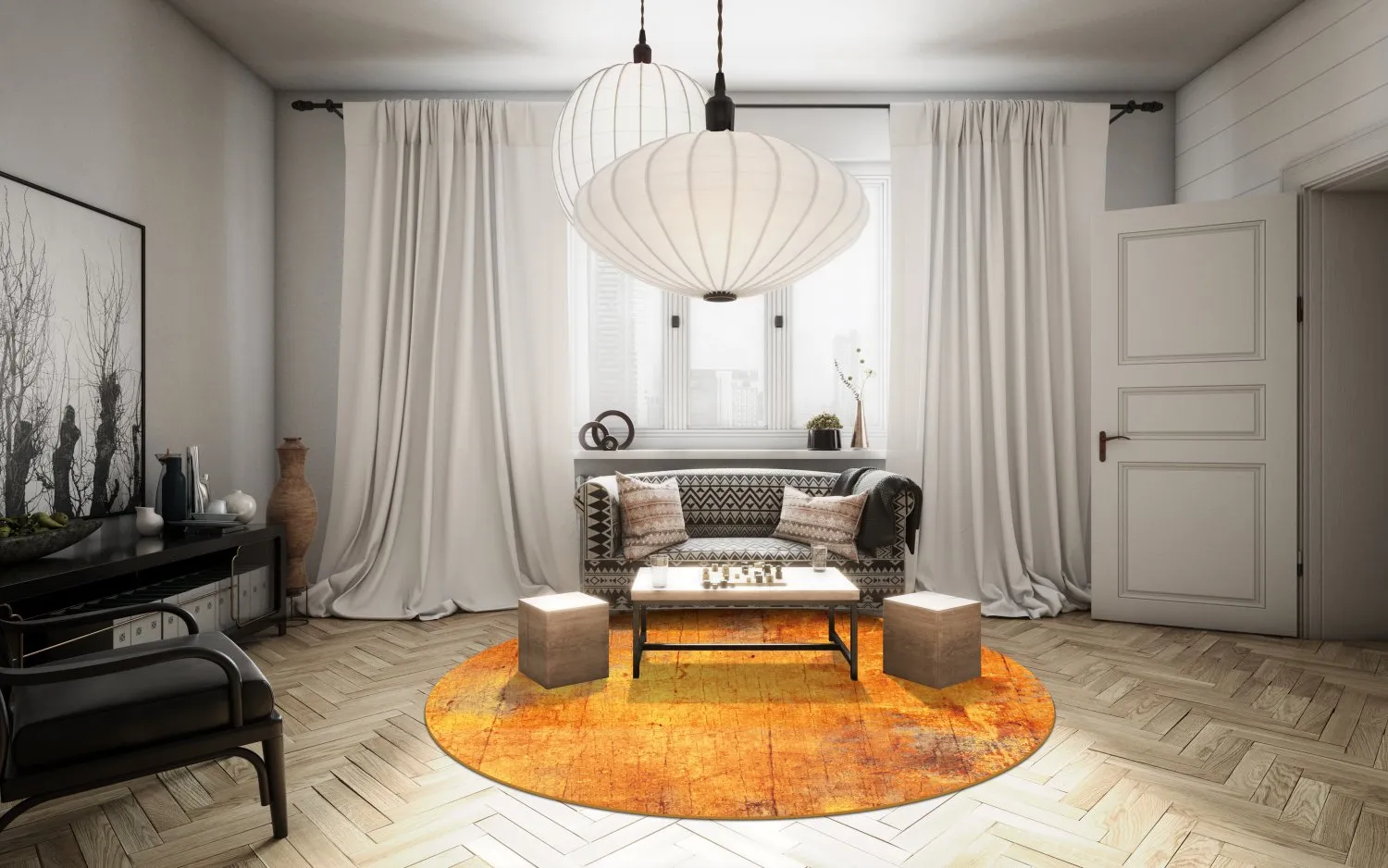 Rund Teppich - Cesano (orange)