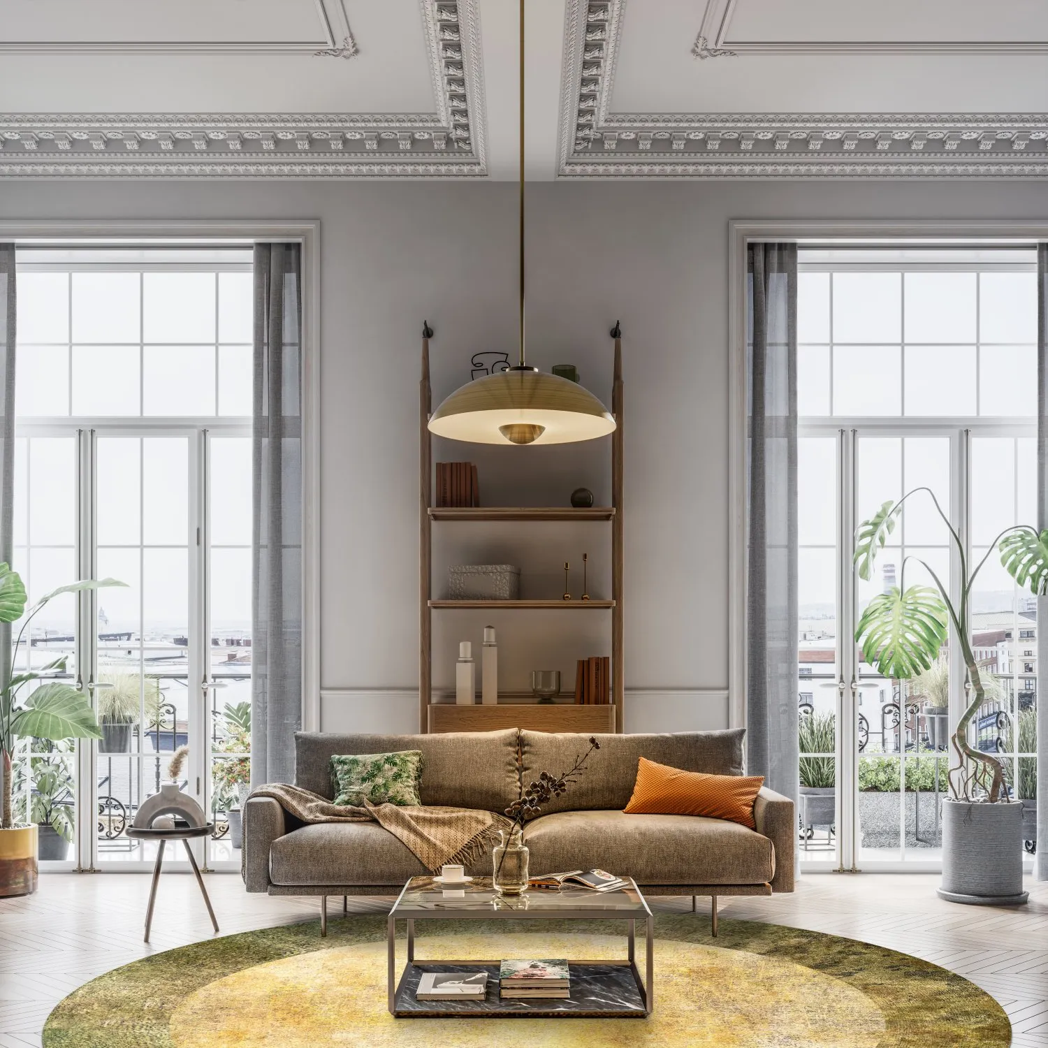 Rund Teppich - Campana (beige/gelb)