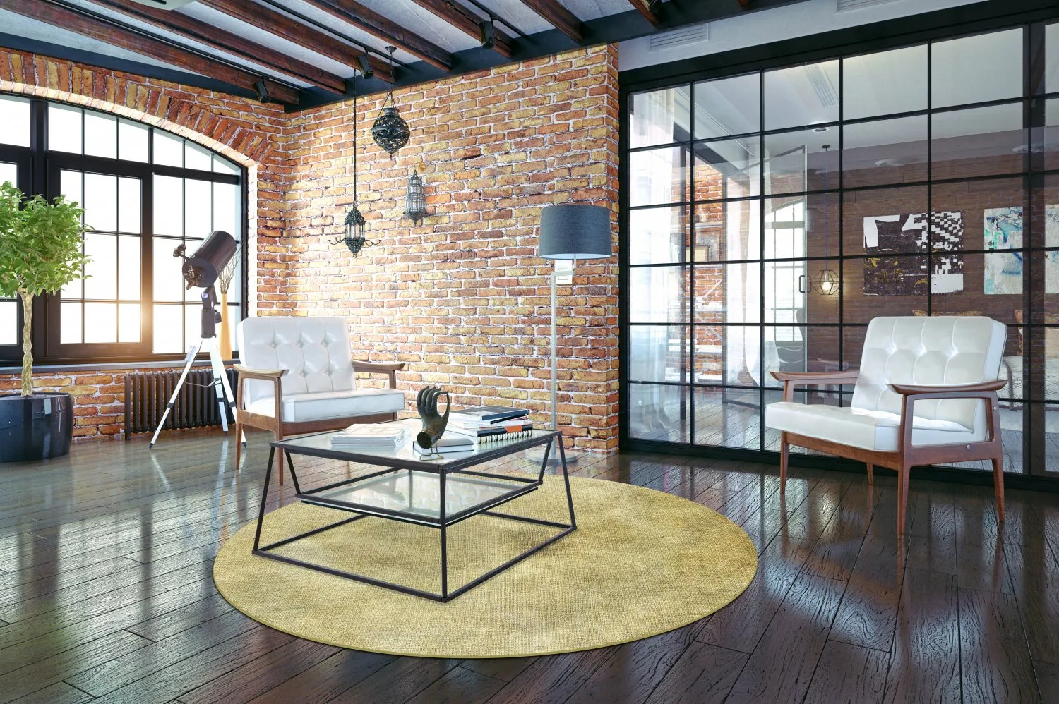 Rund Teppich - Chodos (gold)