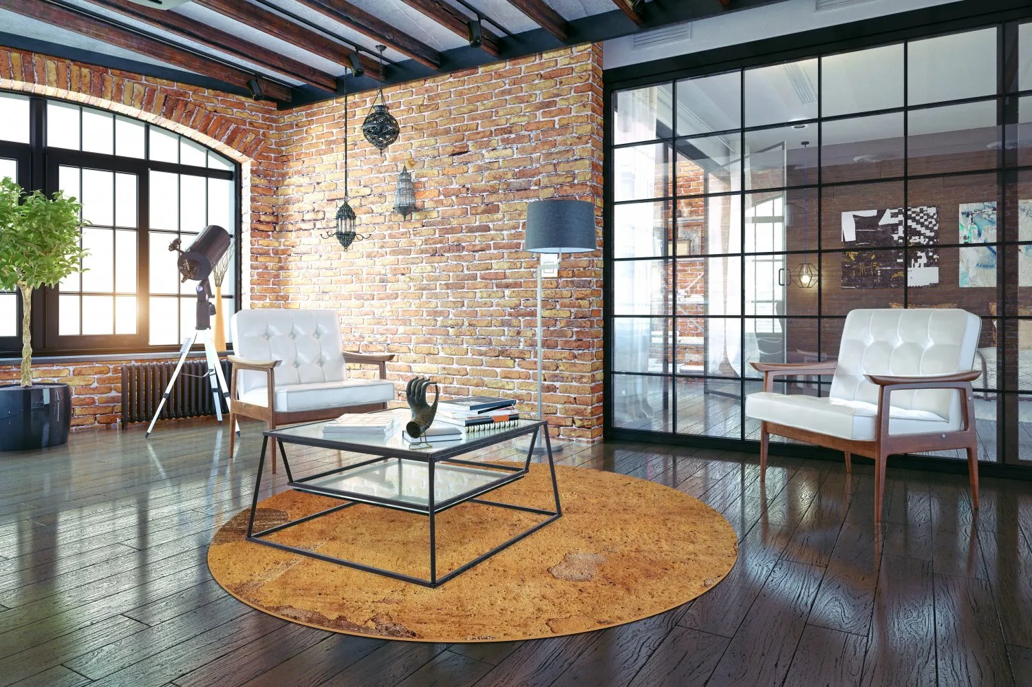 Rund Teppich - Valbona (rostbraun)