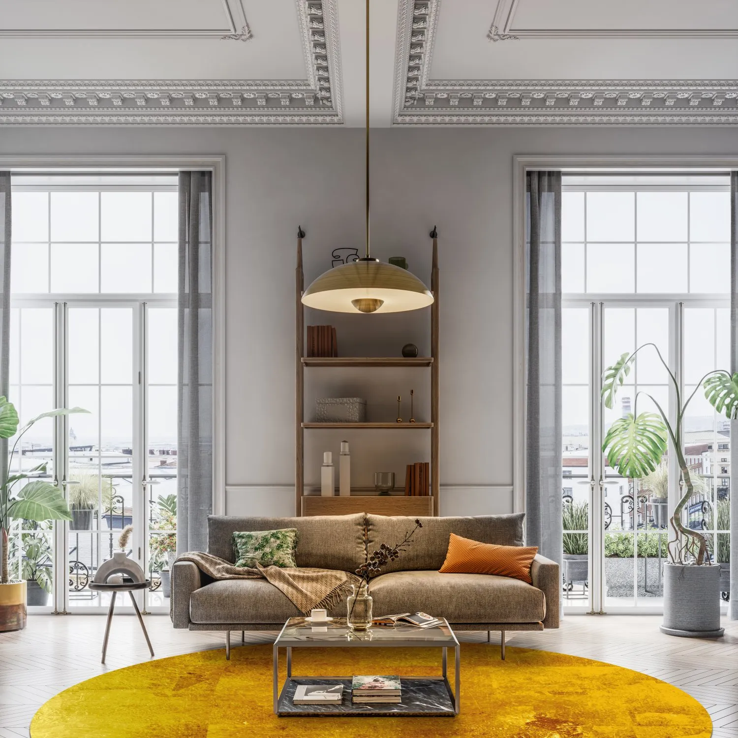 Rund Teppich - Benali (gold)