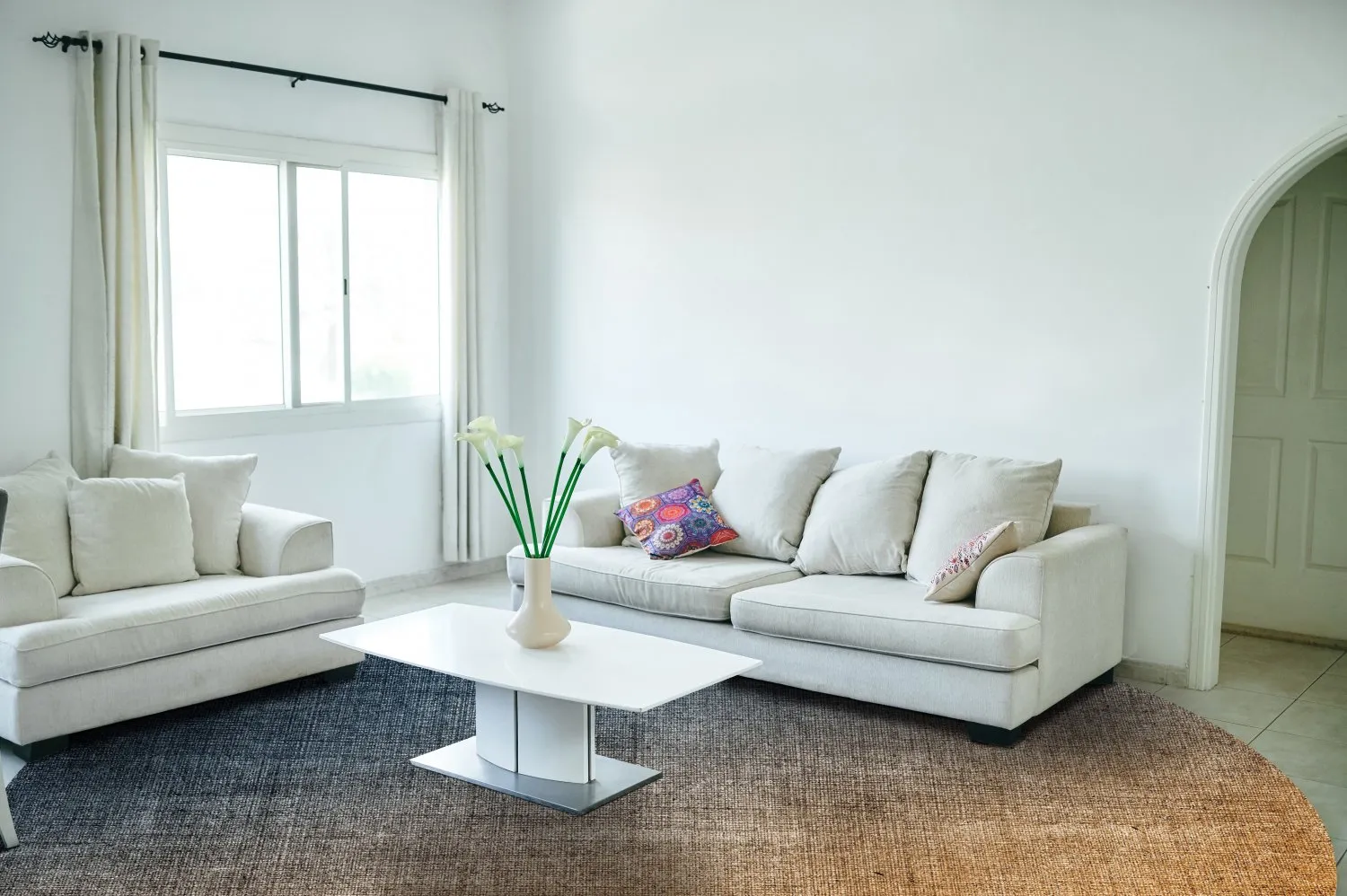 Rund Teppich - Librilla (braun/blau)