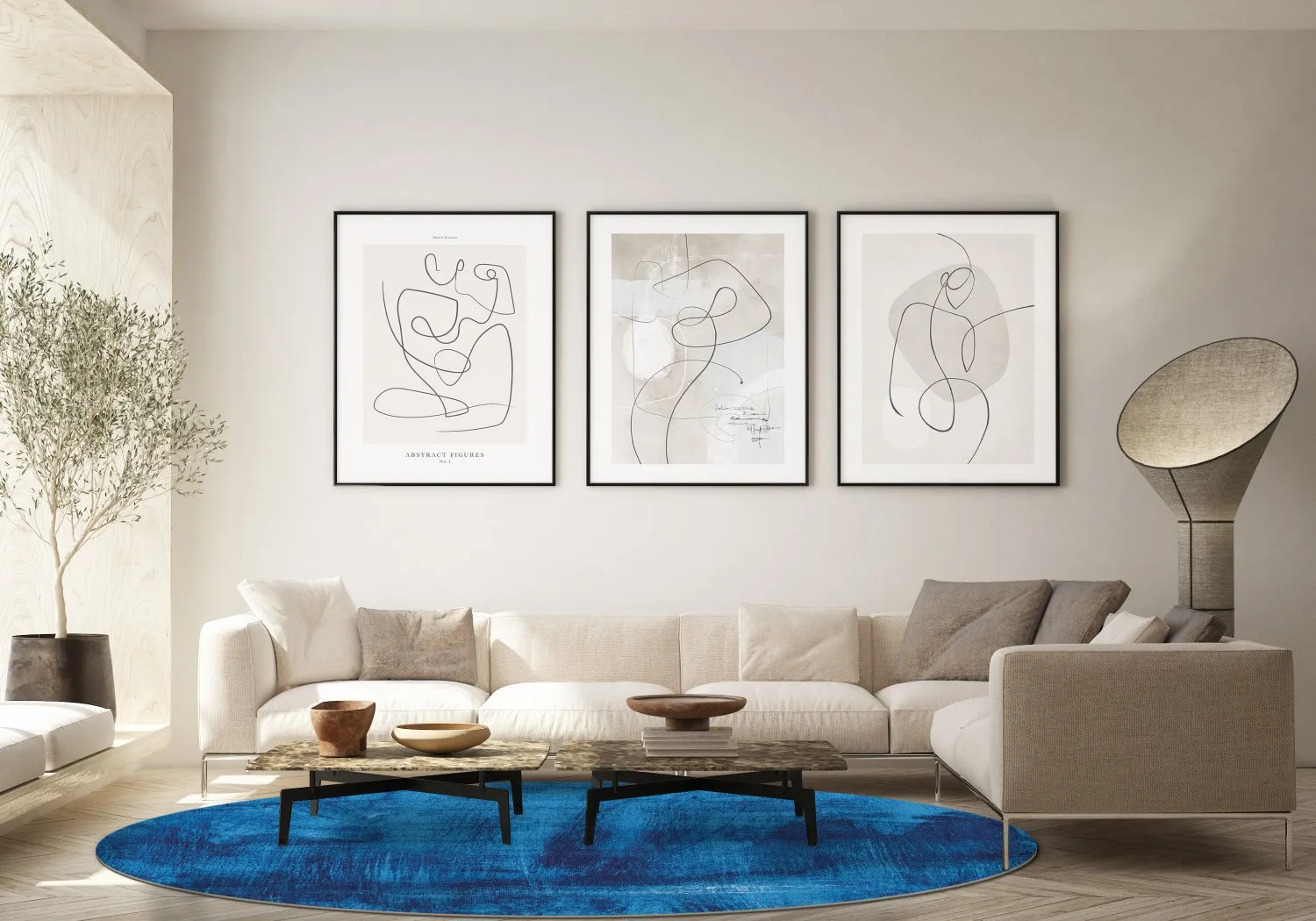 Rund Teppich - Campile (blau)