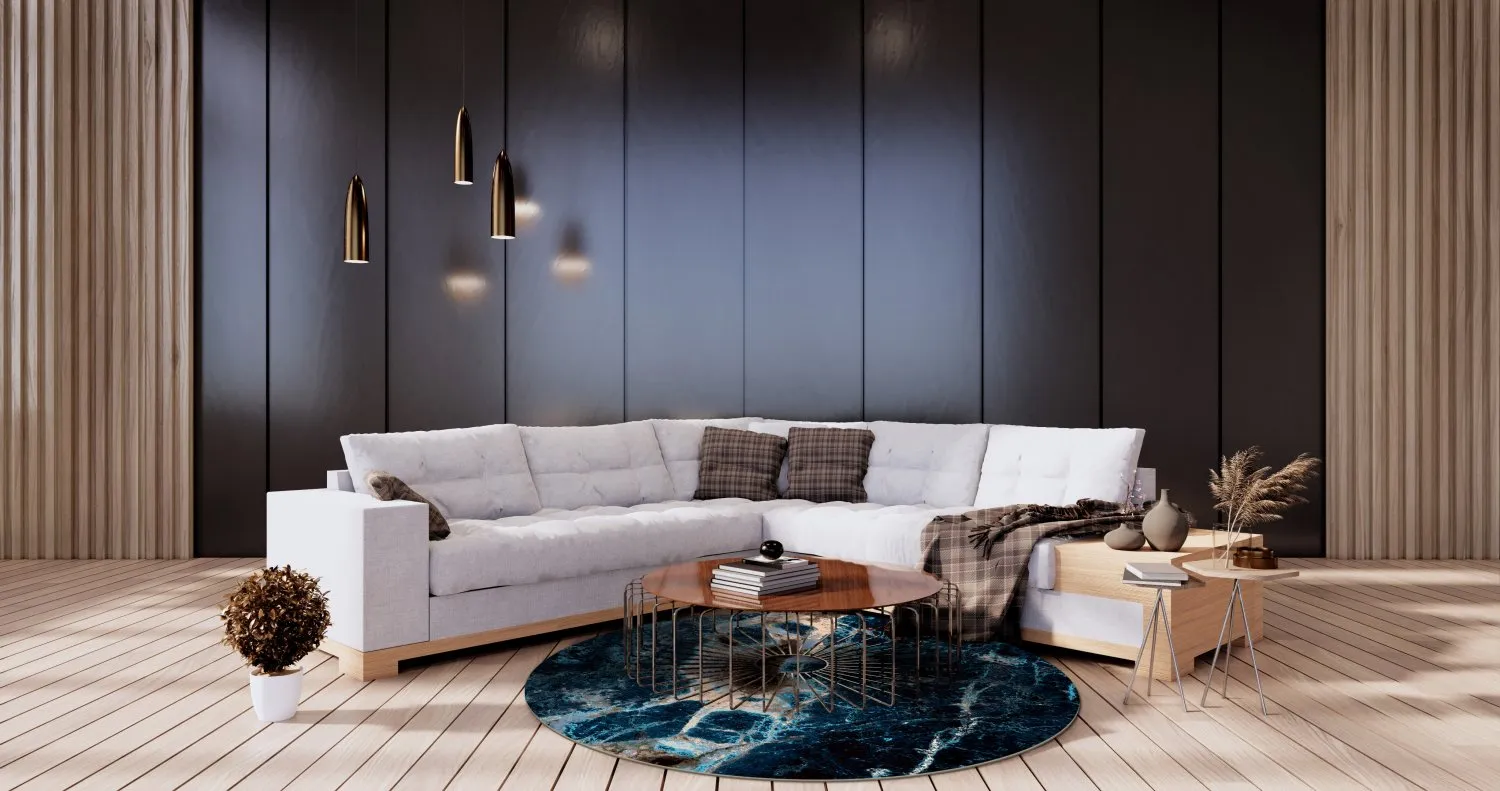 Rund Teppich - Narbolia (blau/multi)