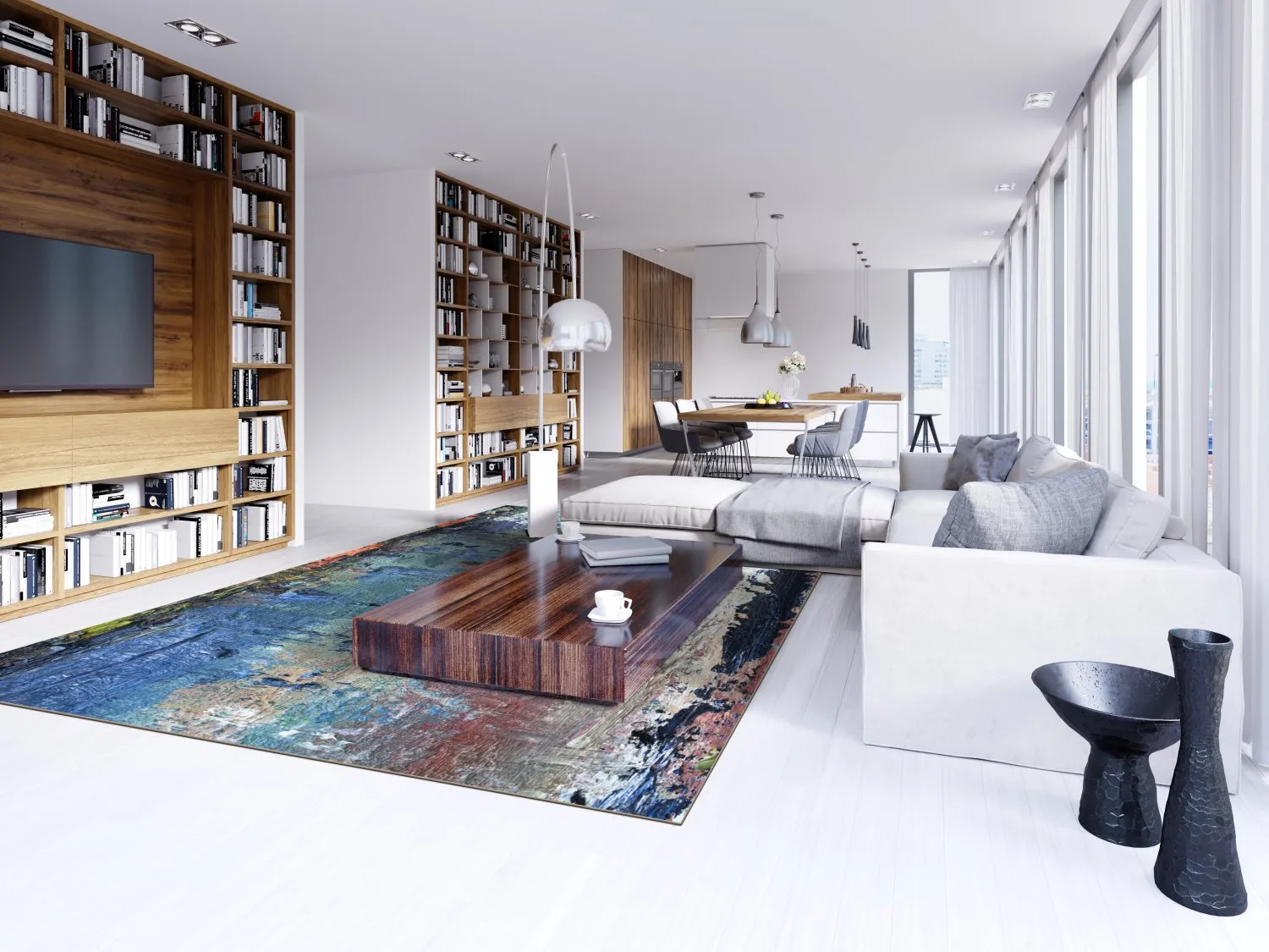 Wilton-Teppich - Tivat (blau/multi)