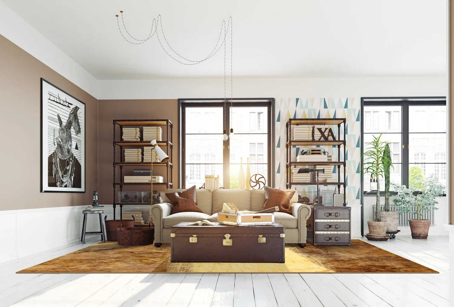 Tapis Wilton - Agost (marron/beige)