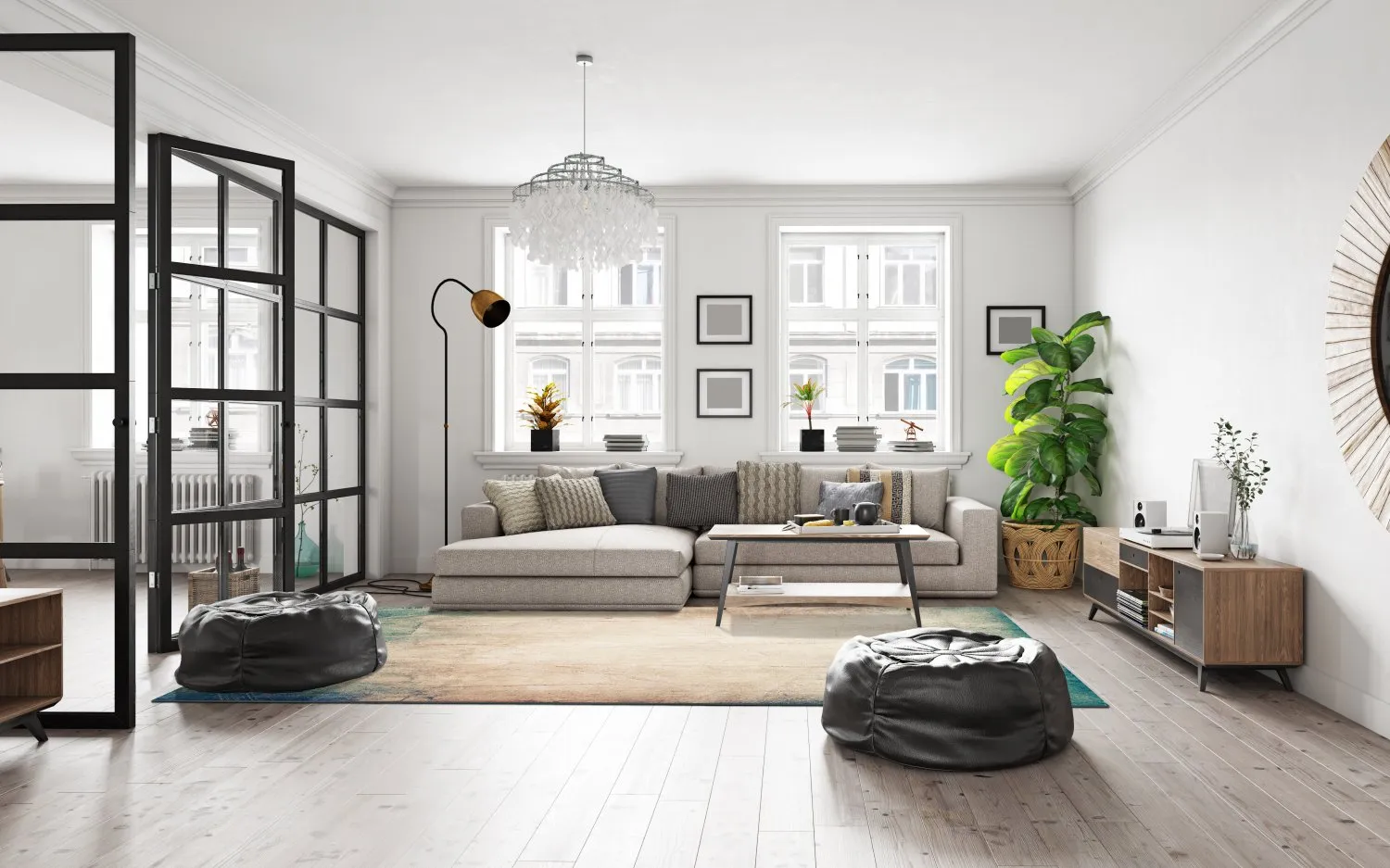 Tapis Wilton - Giave (beige/bleu)