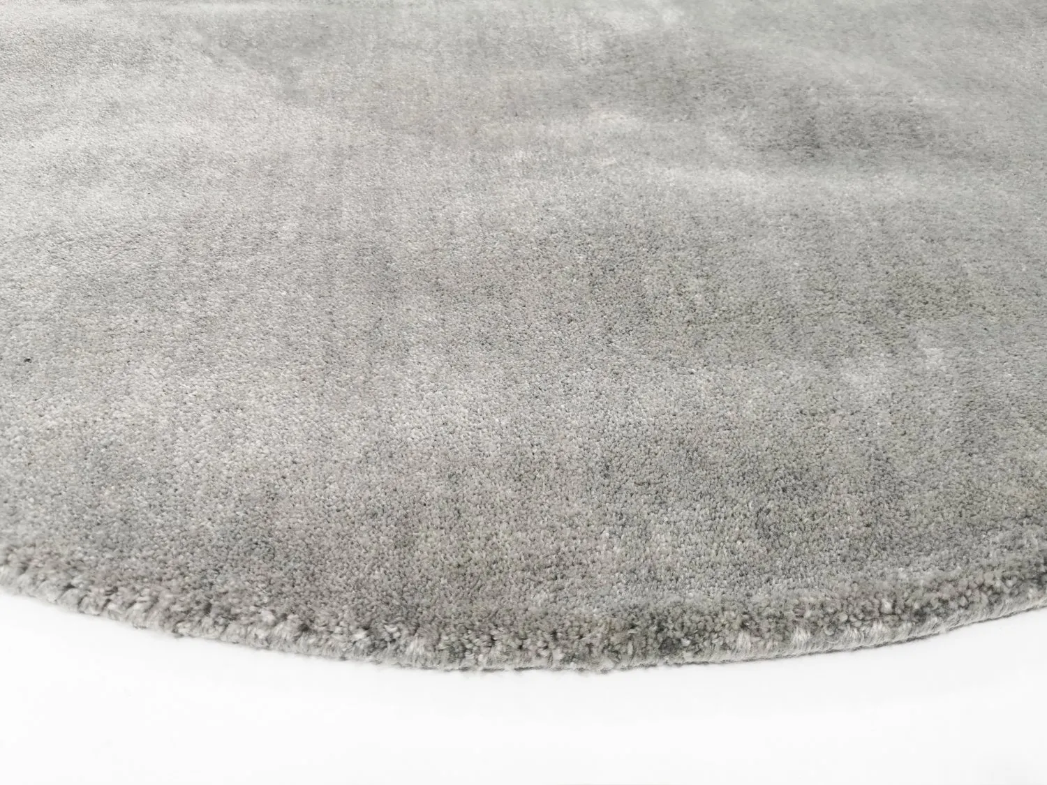 Rund Teppich - Recycled PET with viscose look (grau)