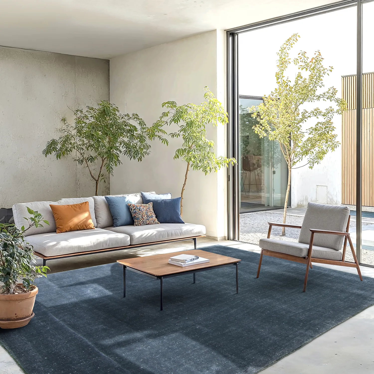 Recycled PET with viscose look (blau)