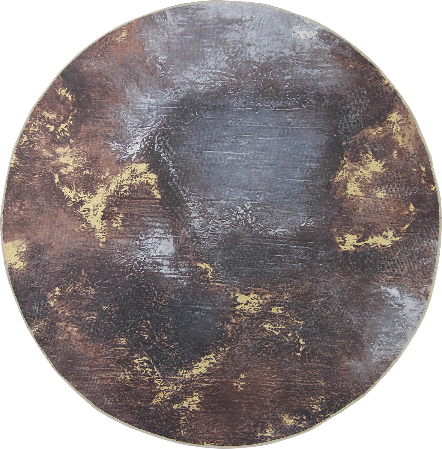 Rund Teppich - Sanza (grau/bunt)