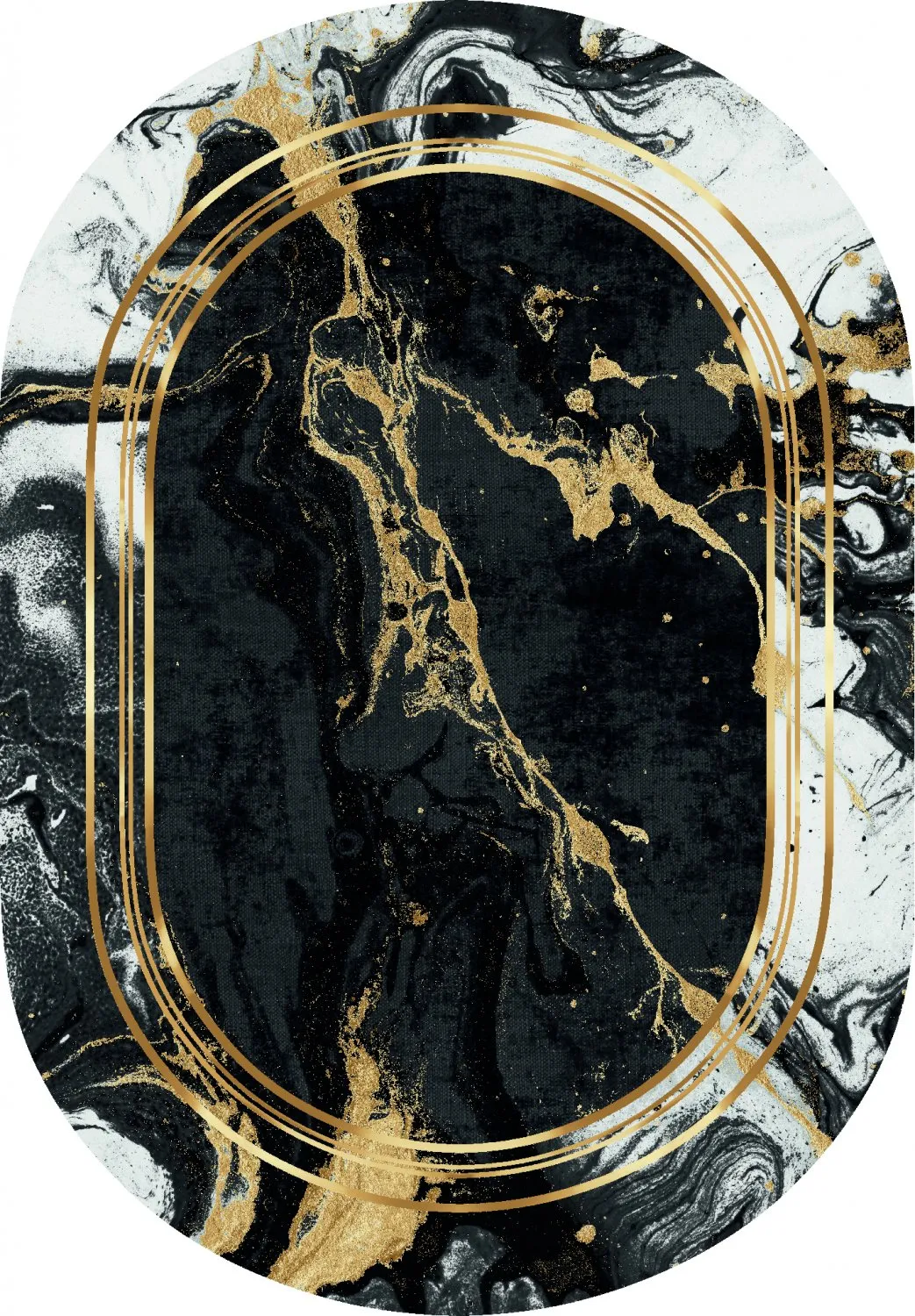 Tapis ovale - Emery (noir)