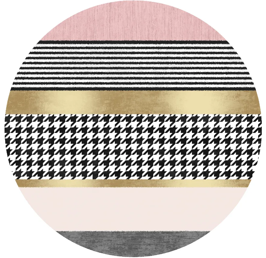 Rund Teppich - Esme (rosa/bunt)