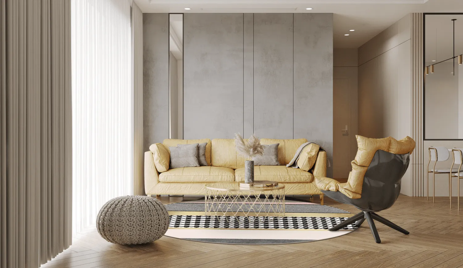 Rund Teppich - Esme (rosa/bunt)