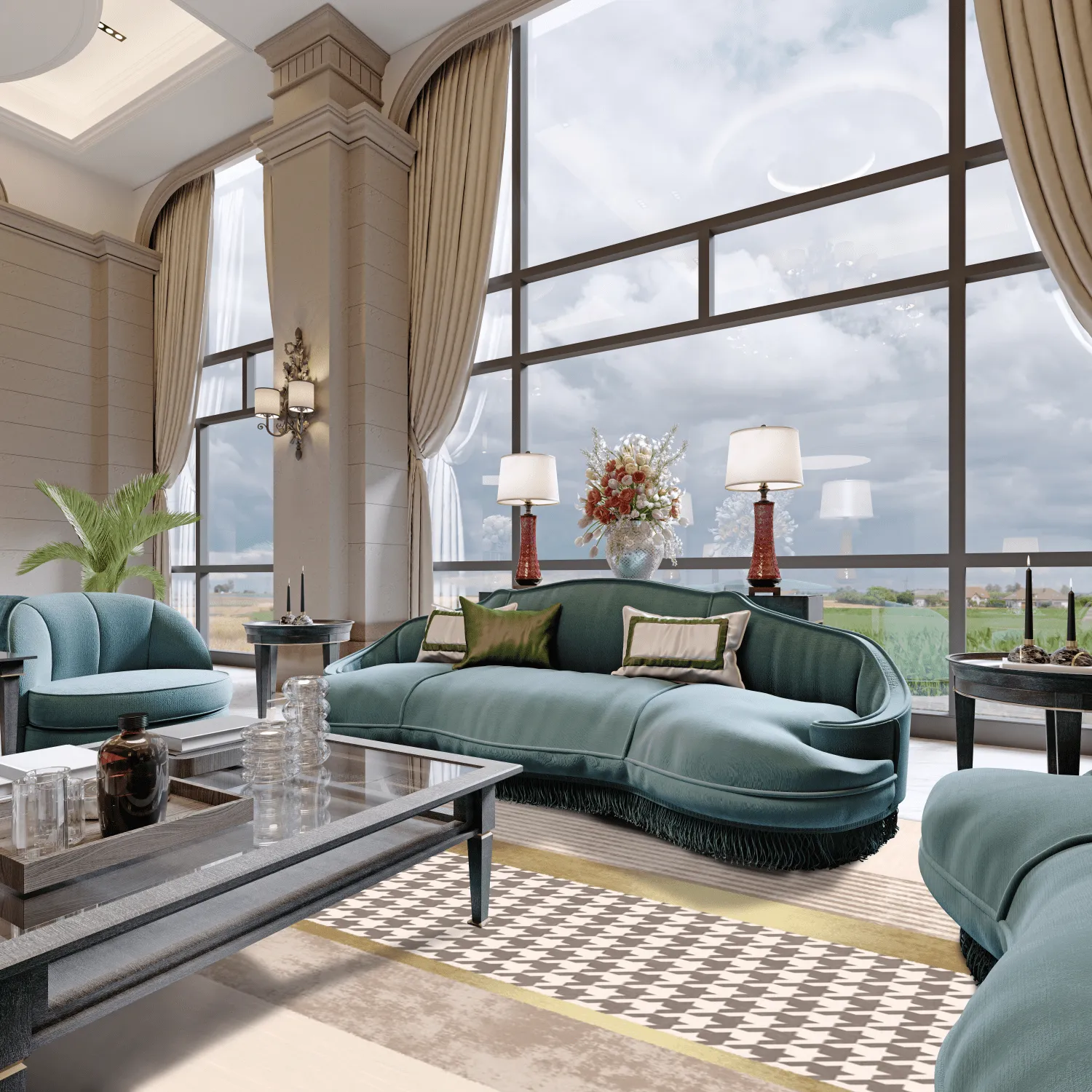 Wilton-Teppich - Esme (beige/bunt)