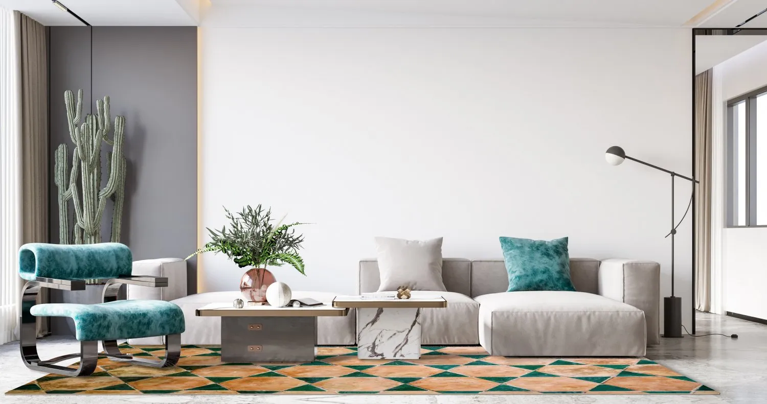 Wilton-Teppich - Calvi (beige/grün)