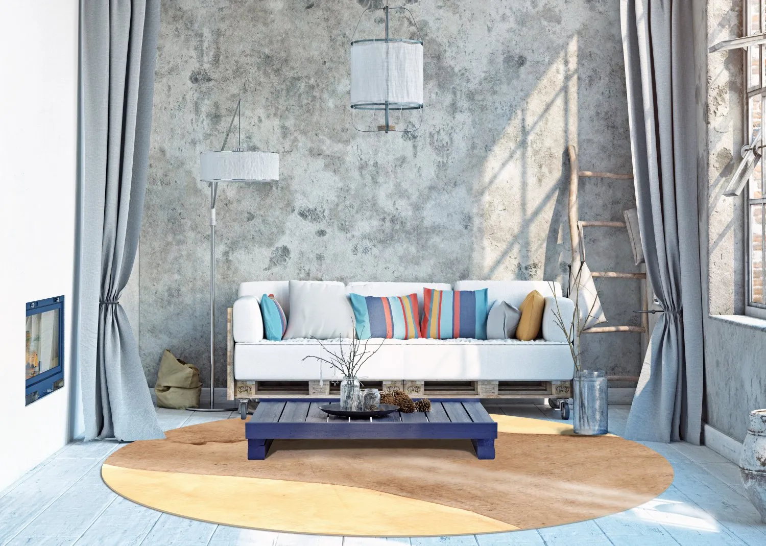 Rund Teppich - Nisa (braun/beige)