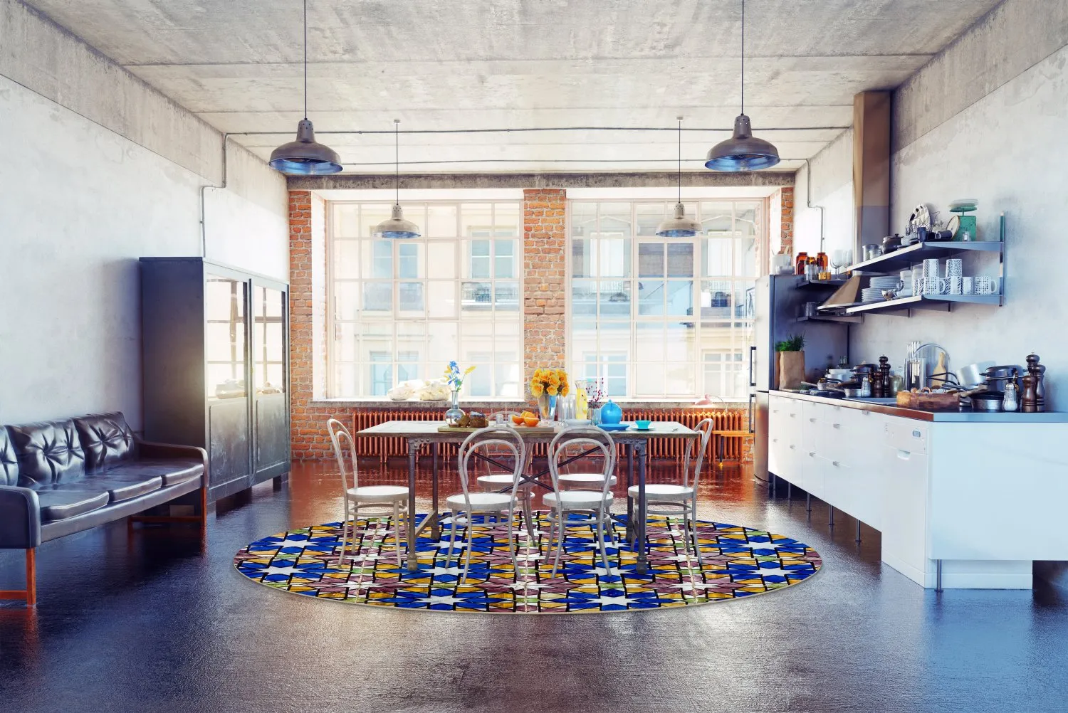 Tapis rond - Rei (multicolore)