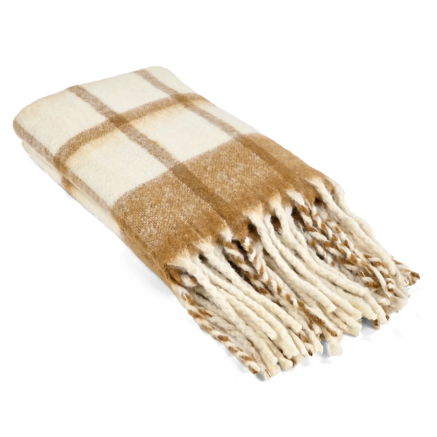 Plaid en mélange de laine - Rachel (jaune)