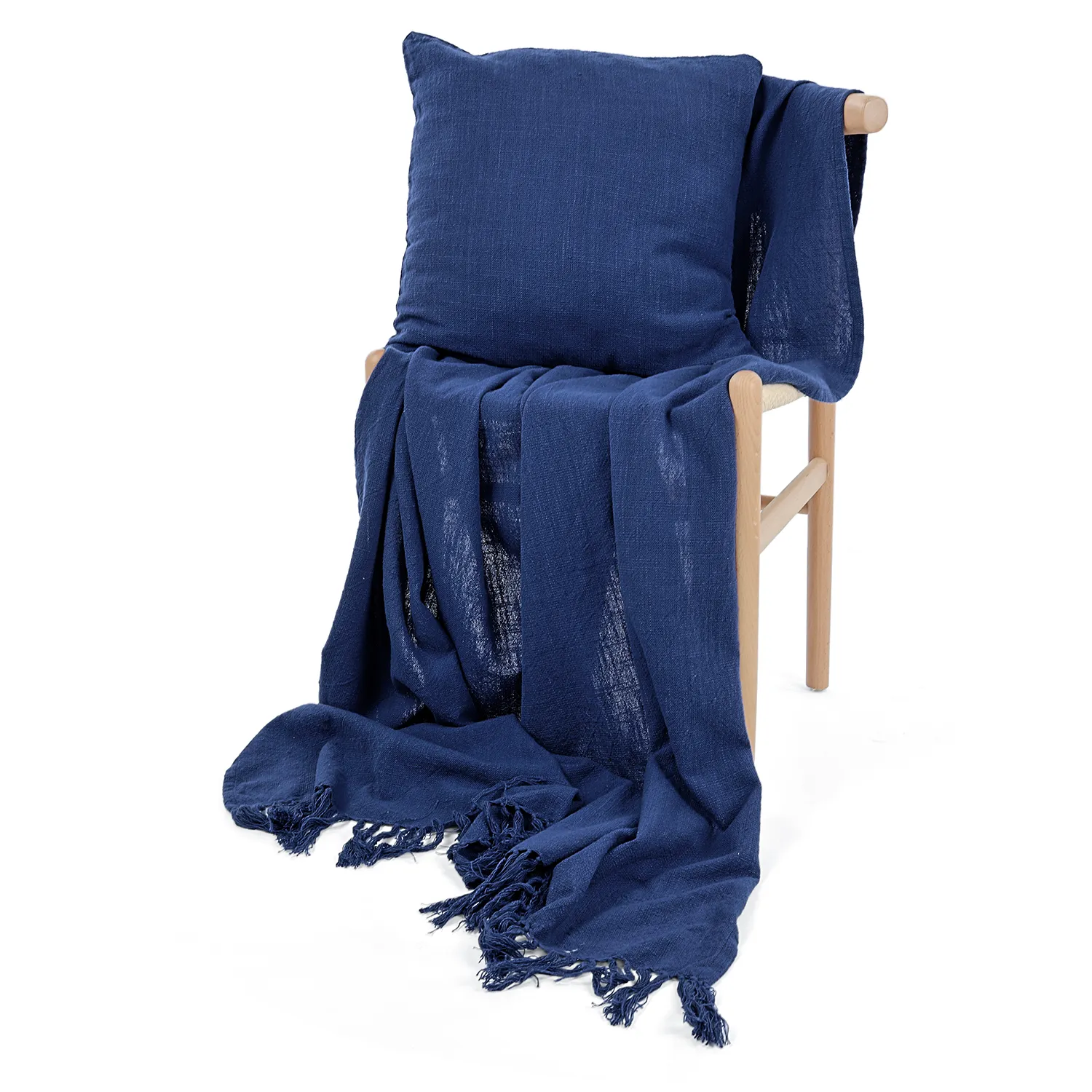 Decken - Veya cotton throw (marineblau)