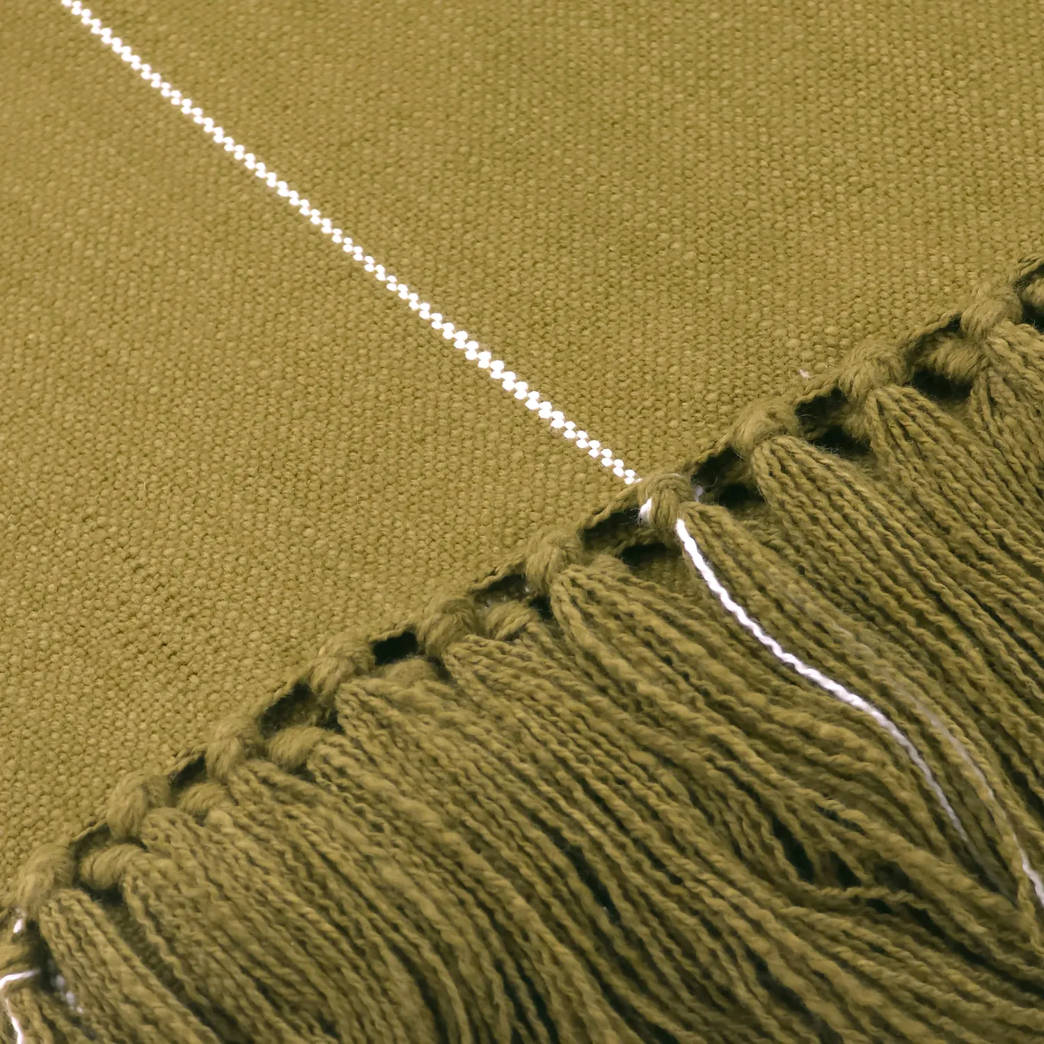 Decken - Baumwolldecke - Martina Stripe (grün/weiß)