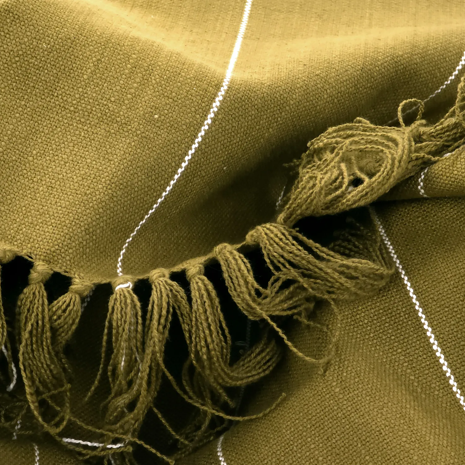 Decken - Baumwolldecke - Martina Stripe (grün/weiß)