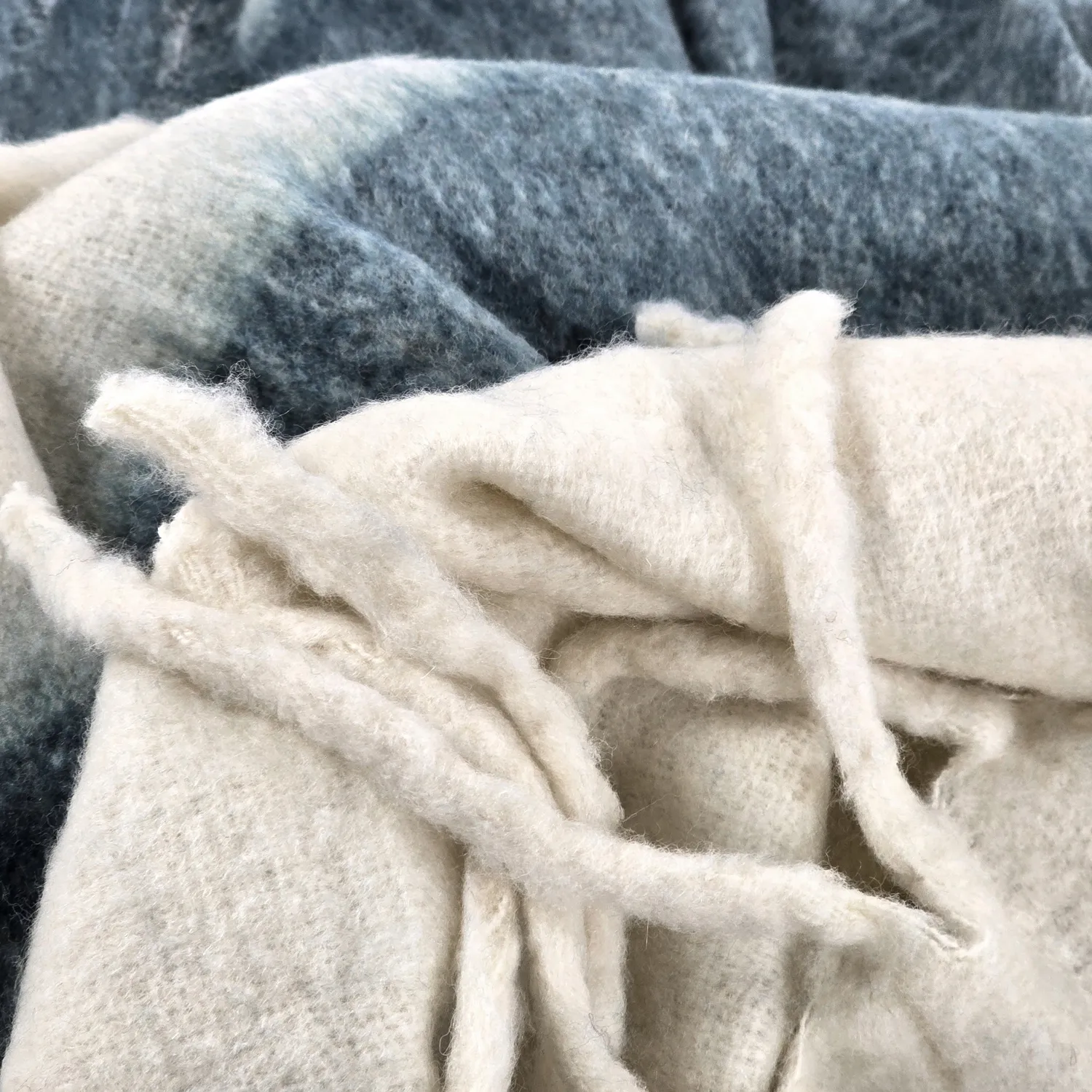 Plaid en mélange de laine - Carrie (bleu)