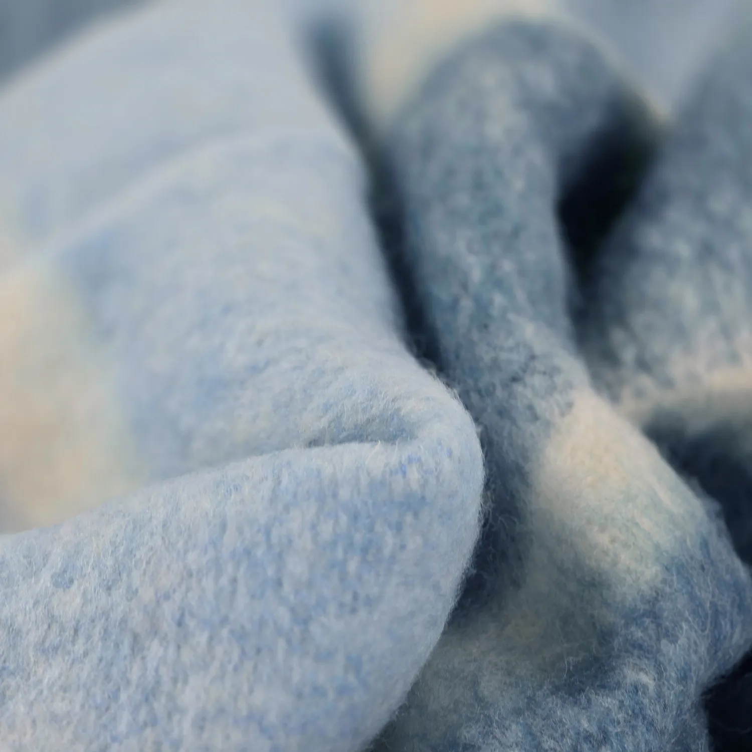 Plaid en mélange de laine - Charlotte (bleu)