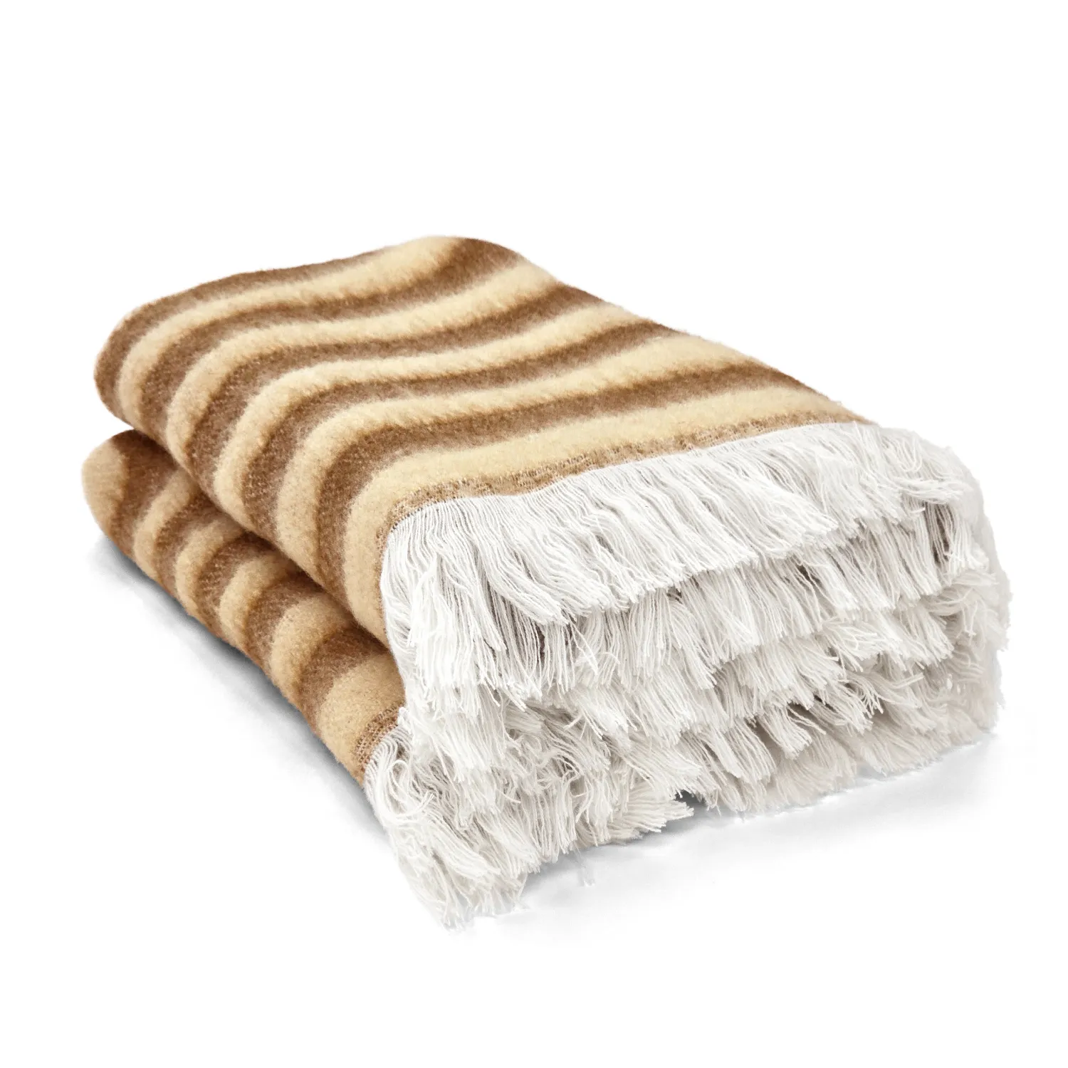 Decken - Wolldecke im Mischgewebe - Melody (braun/beige)