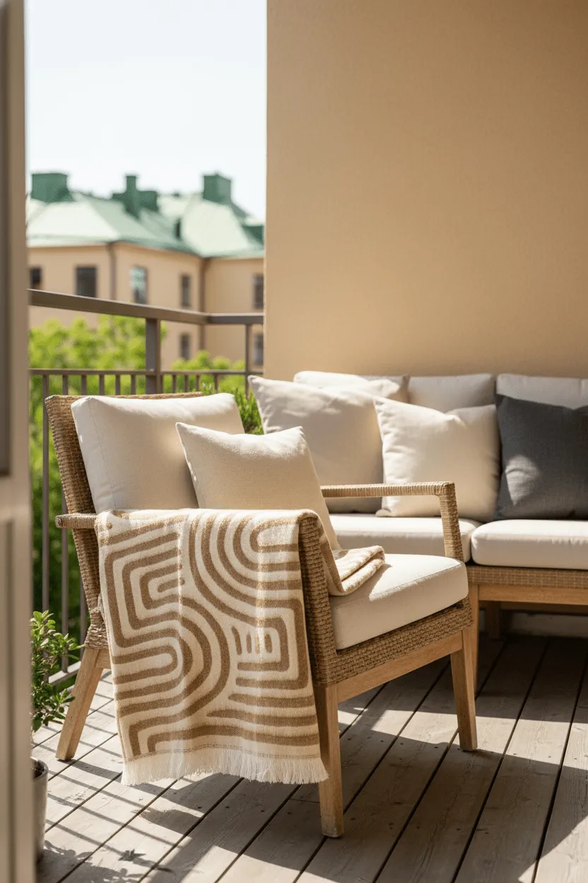 Decken - Wolldecke im Mischgewebe - Melody (braun/beige)