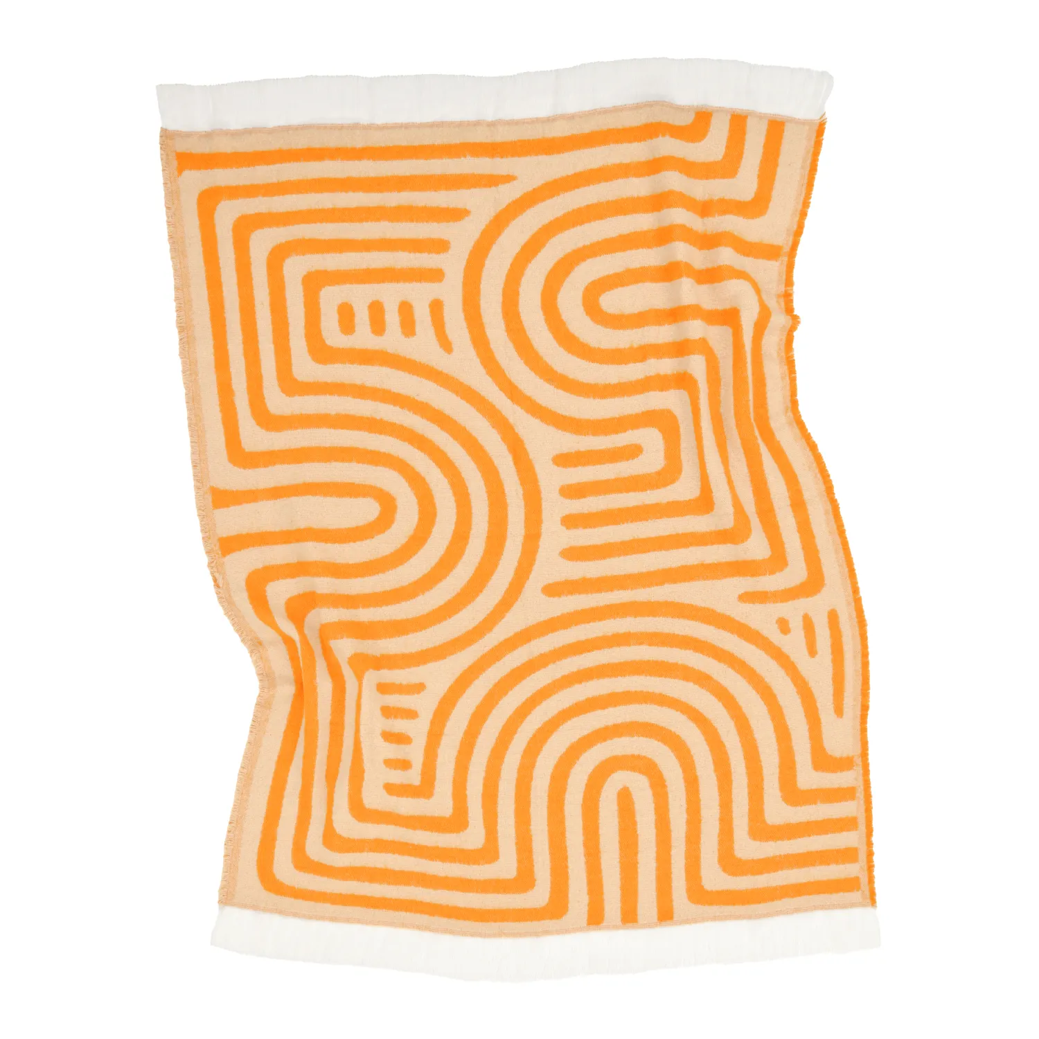 Plaids - Plaid en mélange de laine - Melody (beige/orange)