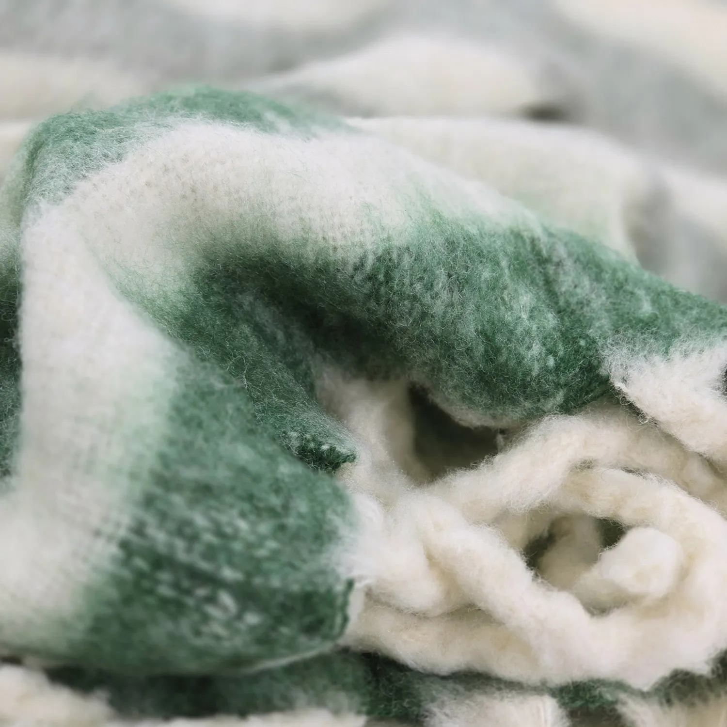 Decken - Überwurf aus Wollmischung - Monica (grün)