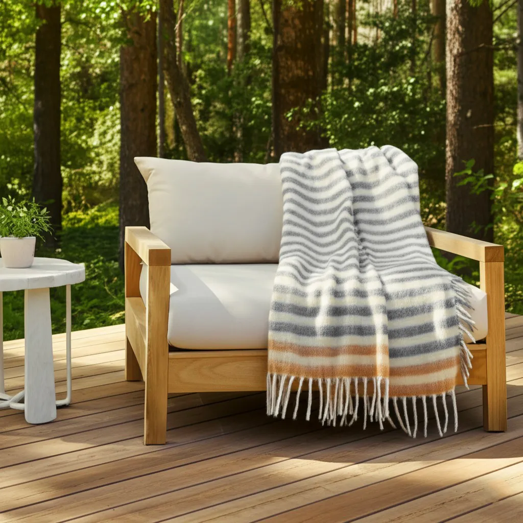 Decken - Überwurf aus Wollmischung - Monica (gelb)