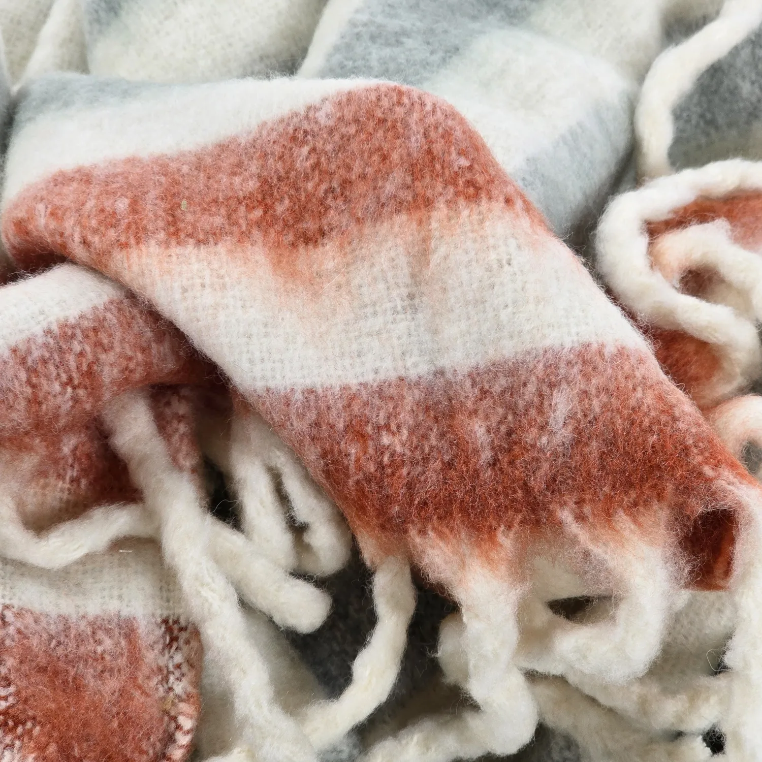 Decken - Überwurf aus Wollmischung - Monica (rosa)