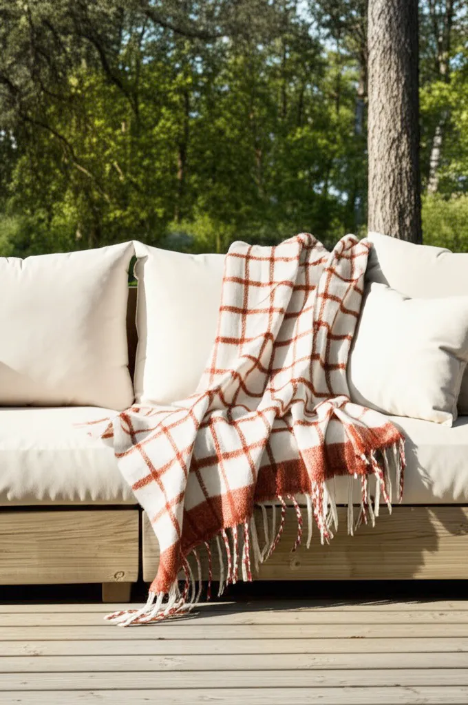 Plaid en mélange de laine - Rachel (rose)