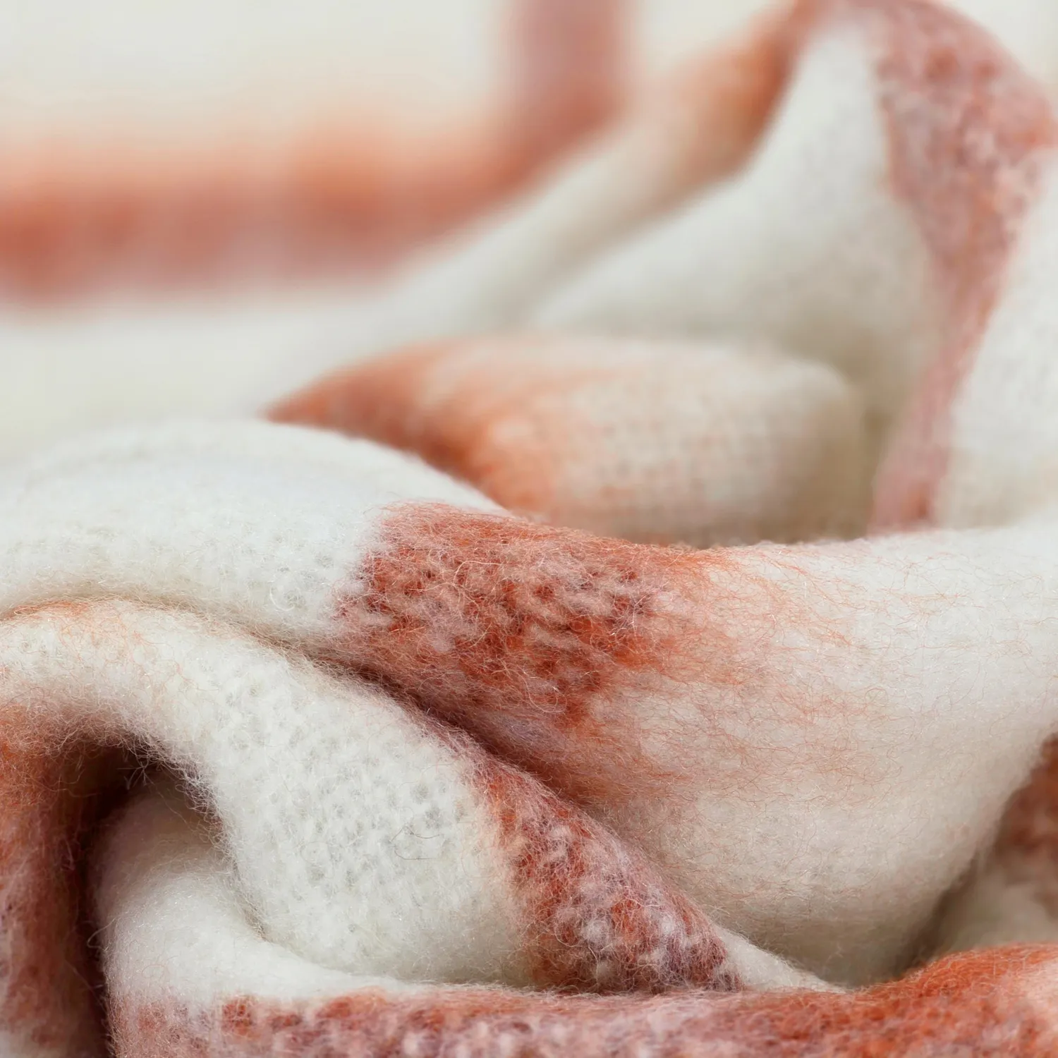 Plaid en mélange de laine - Rachel (rose)