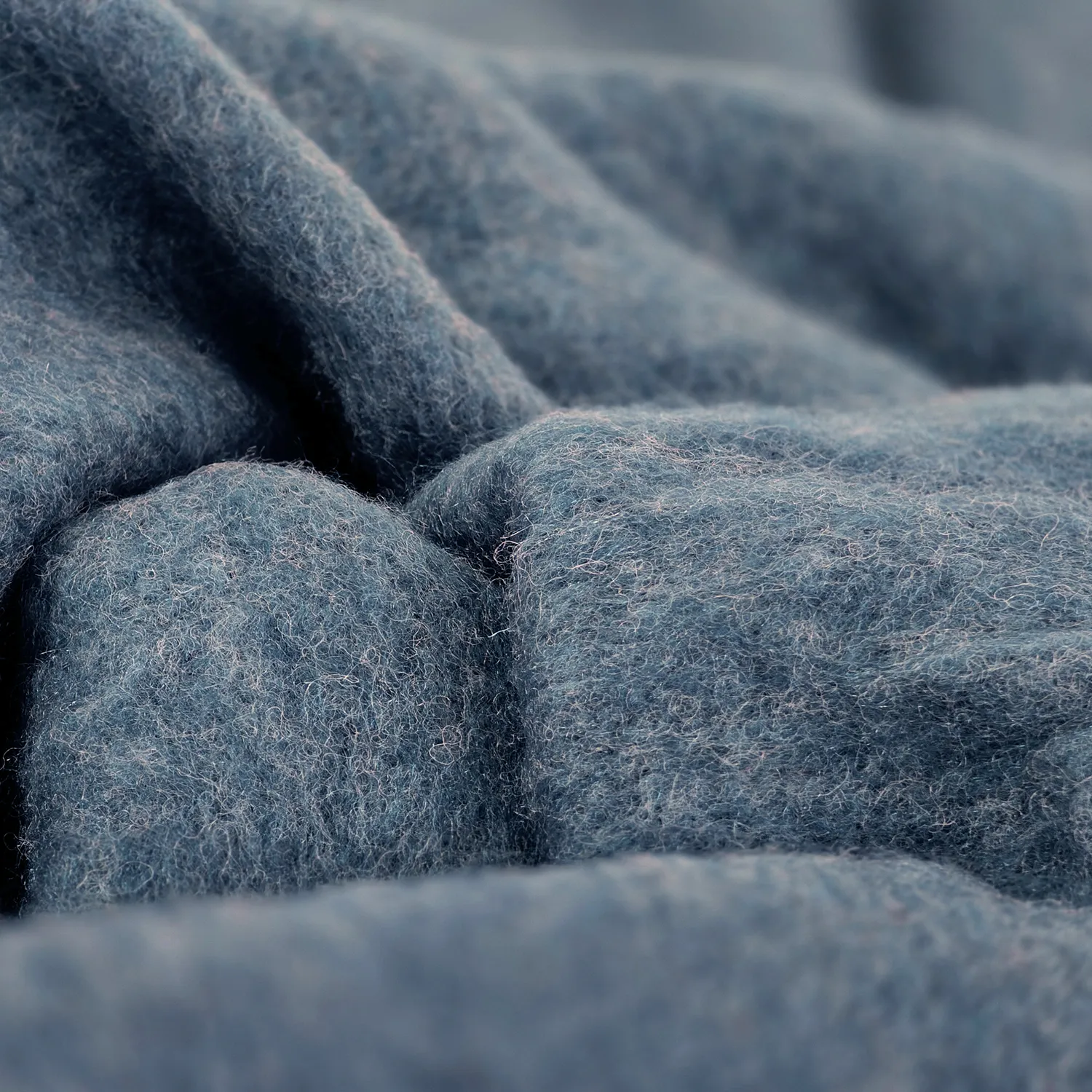 Plaid en mélange de laine - Samantha (bleu)