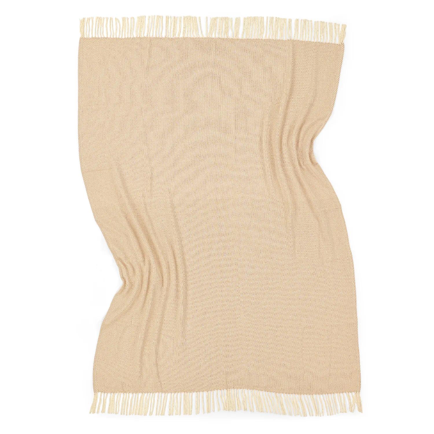 Decken - Baumwolldecke - Denisa Fishbone (beige/weiß)